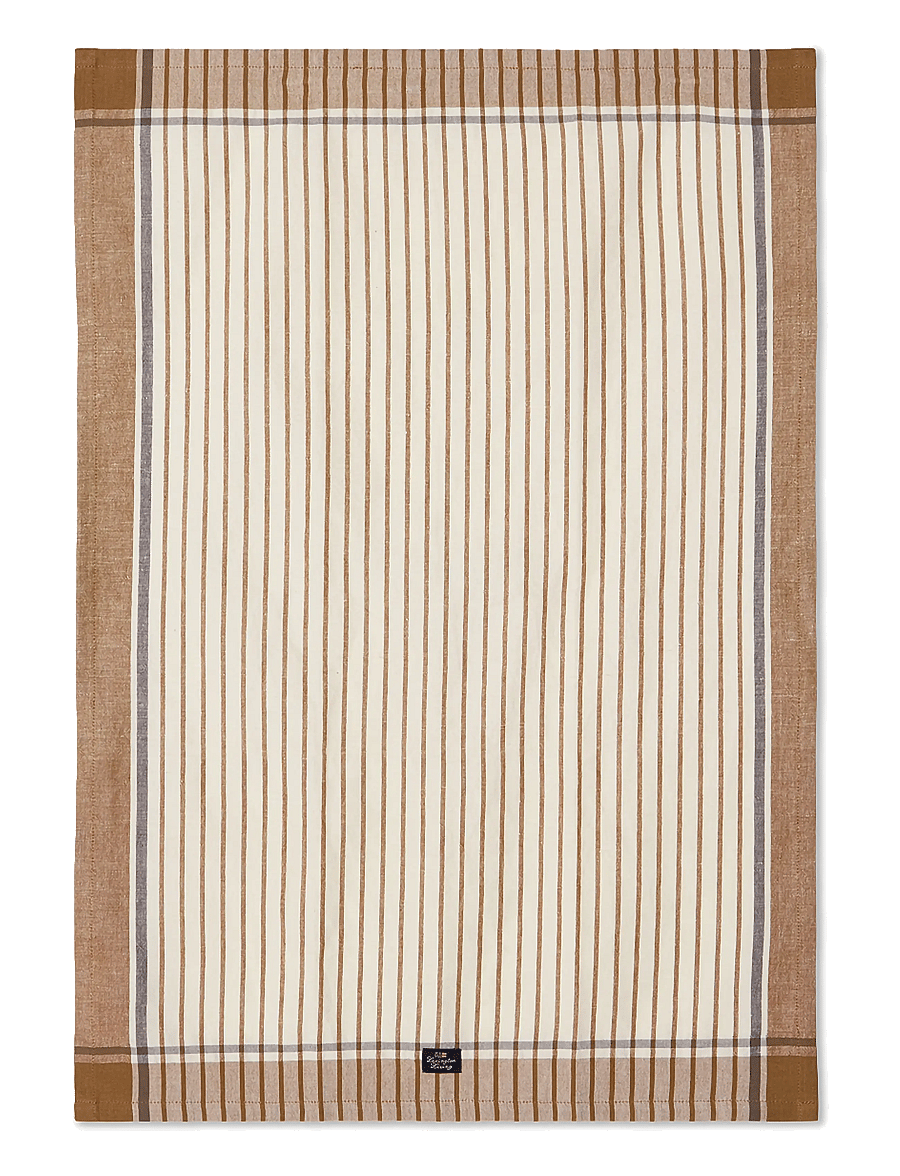 Lexington Home - Striped Linen/Cotton Kitchen Towel - küchenhandtücher - fudge/white - 0