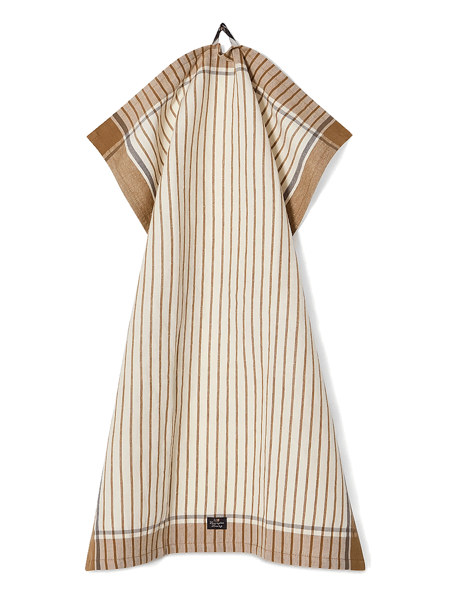 Lexington Home - Striped Linen/Cotton Kitchen Towel - küchenhandtücher - fudge/white - 1