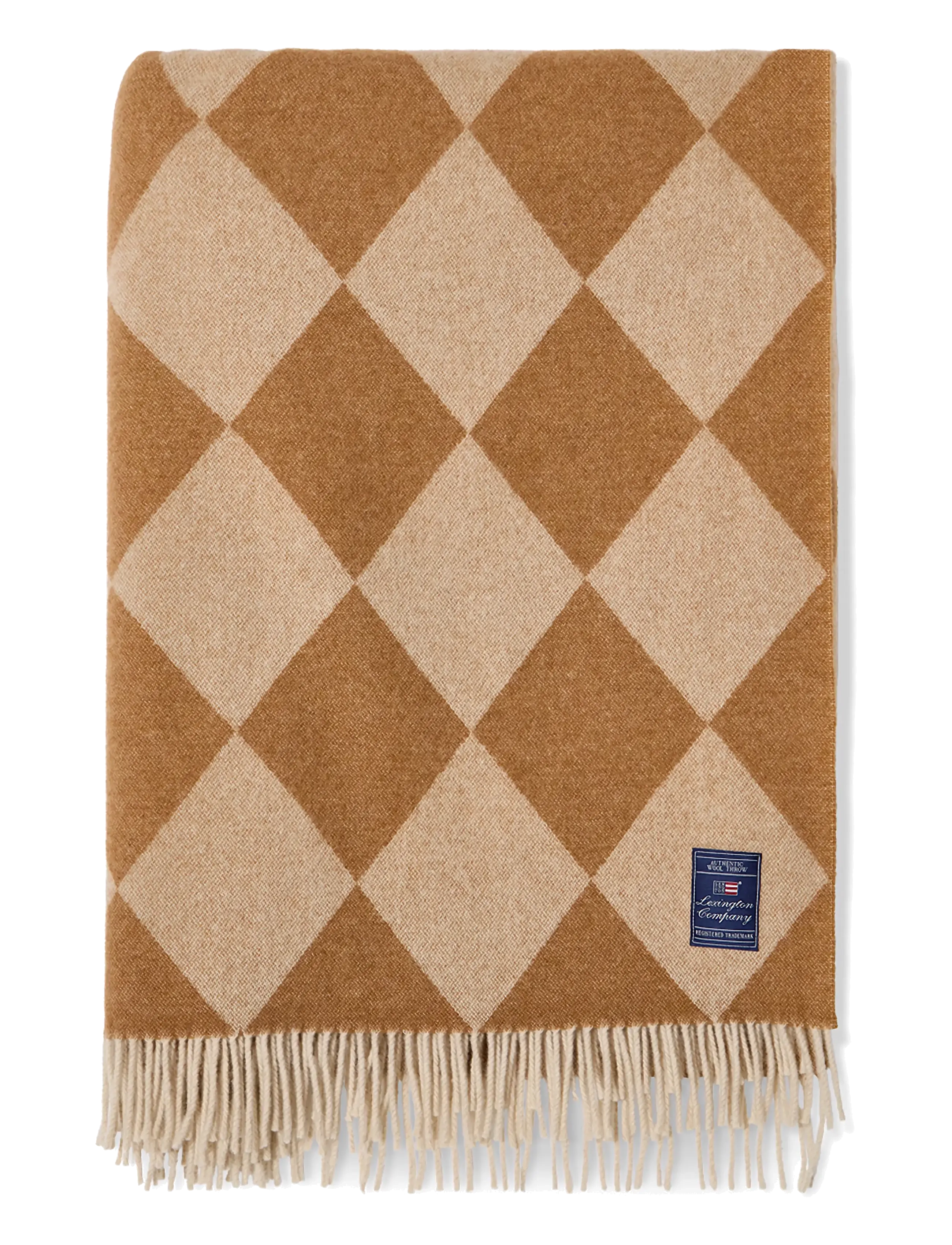 Lexington Home Argyle Recycled Wool Throw - Textilien - FUDGE/WHITE / orange