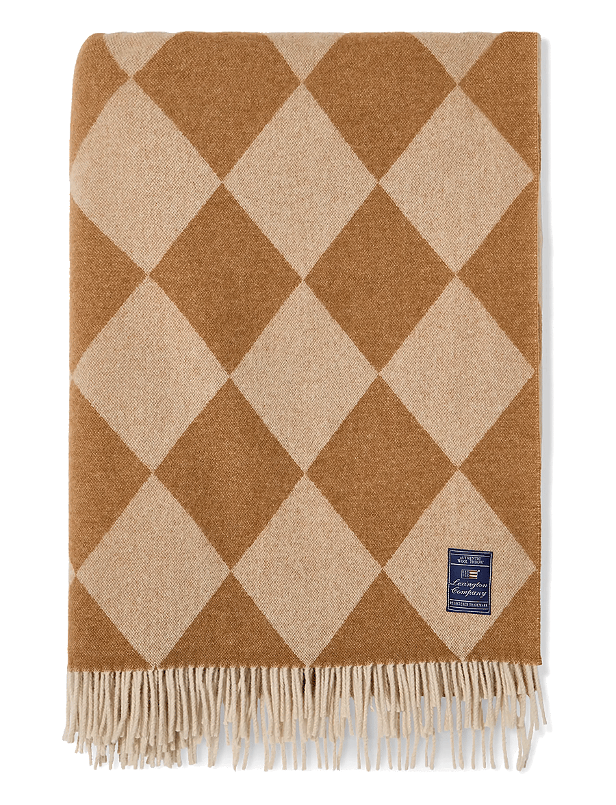 Lexington Home - Argyle Recycled Wool Throw - decken - fudge/white - 0