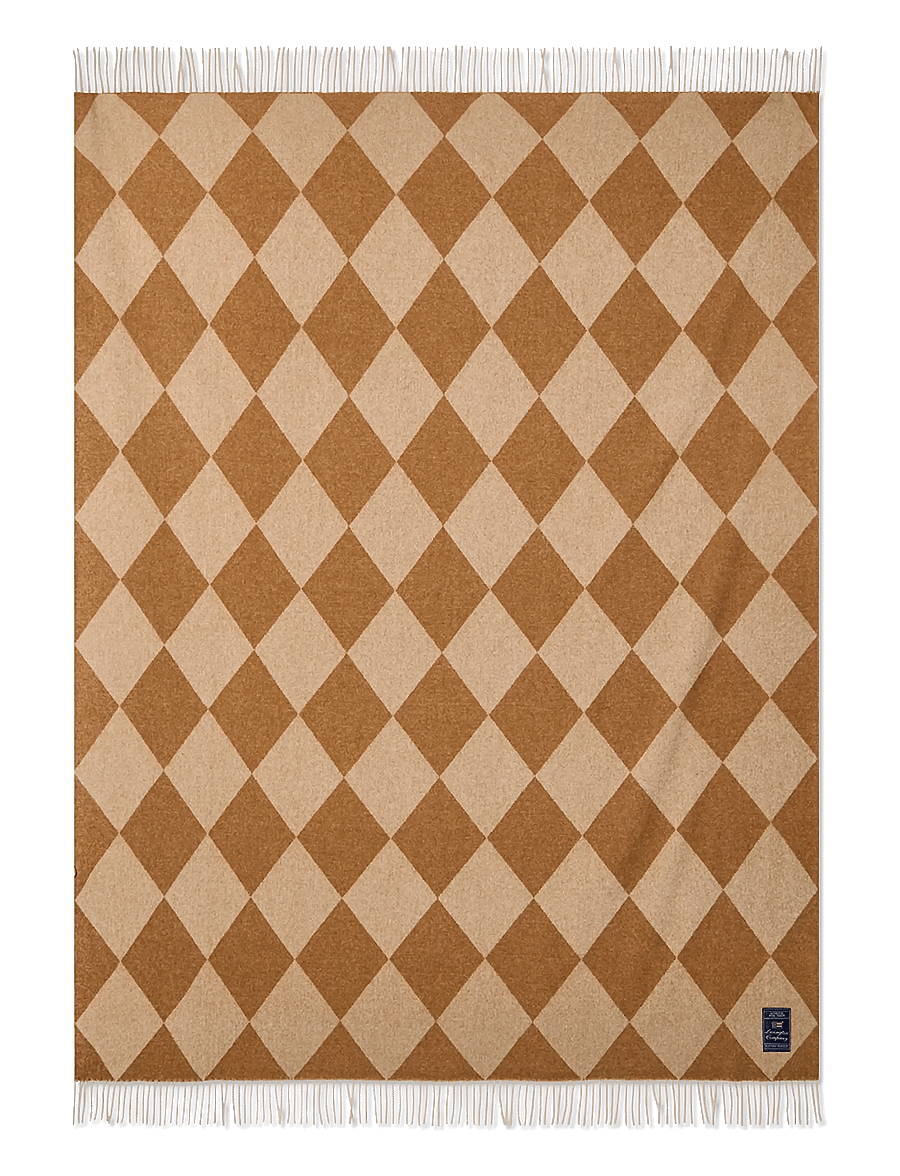 Lexington Home - Argyle Recycled Wool Throw - decken - fudge/white - 1
