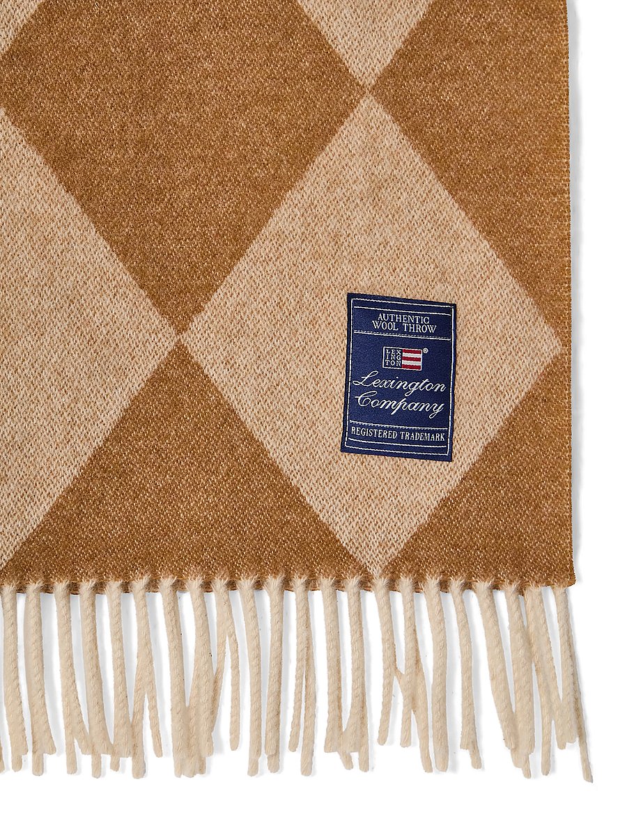 Lexington Home - Argyle Recycled Wool Throw - decken - fudge/white - 2