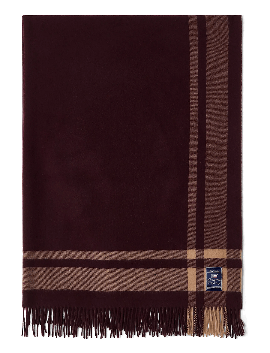 Lexington Home - Frame Striped Recycled Wool Throw - decken - fig/fudge - 0