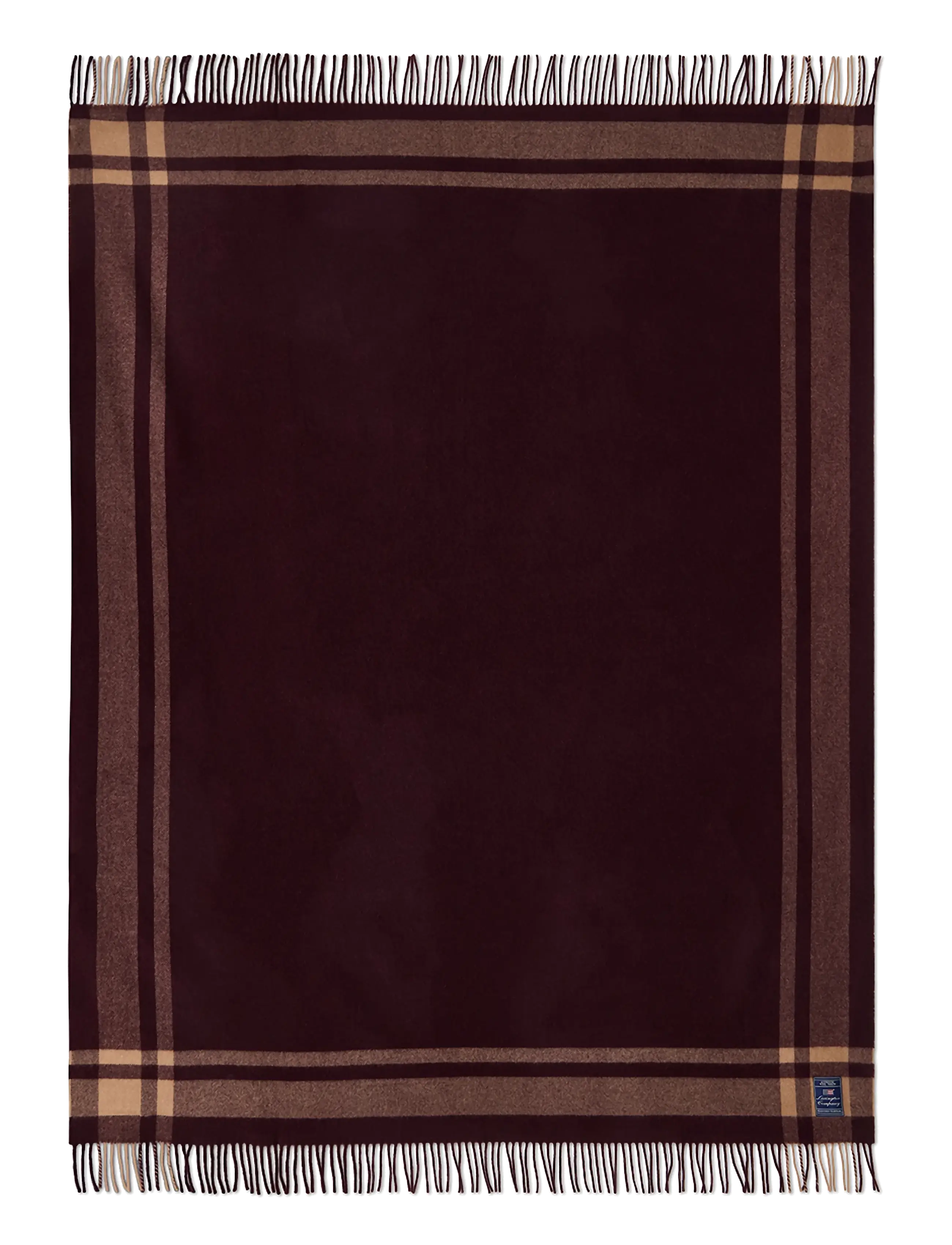 Lexington Home - Frame Striped Recycled Wool Throw - decken - fig/fudge - 1