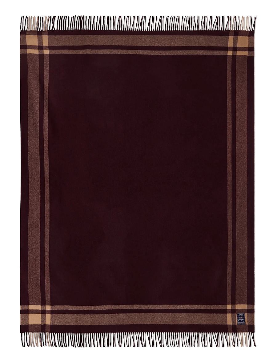 Lexington Home - Frame Striped Recycled Wool Throw - decken - fig/fudge - 1
