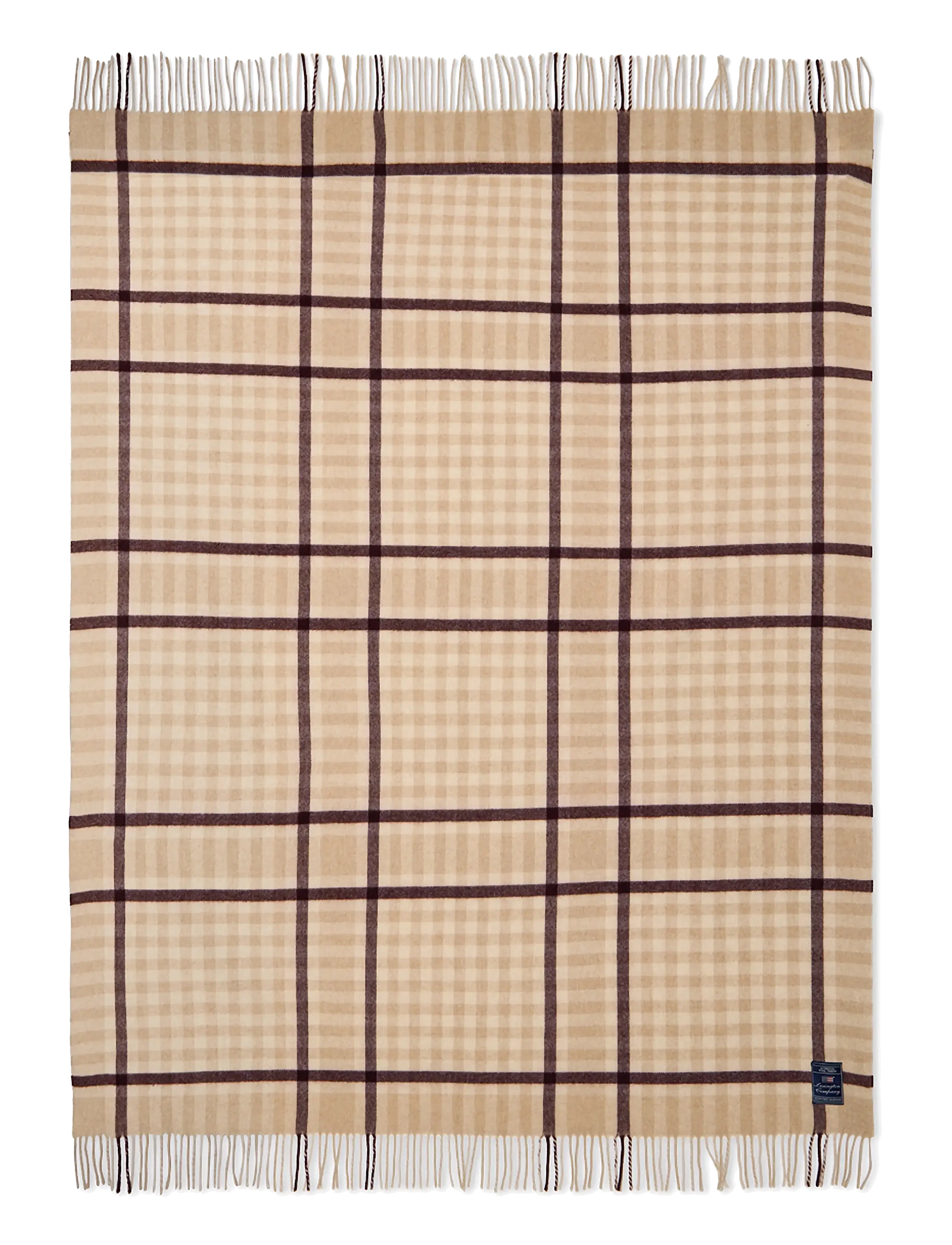 Lexington Home - Checked Recycled Wool Throw - decken - beige/fig - 1