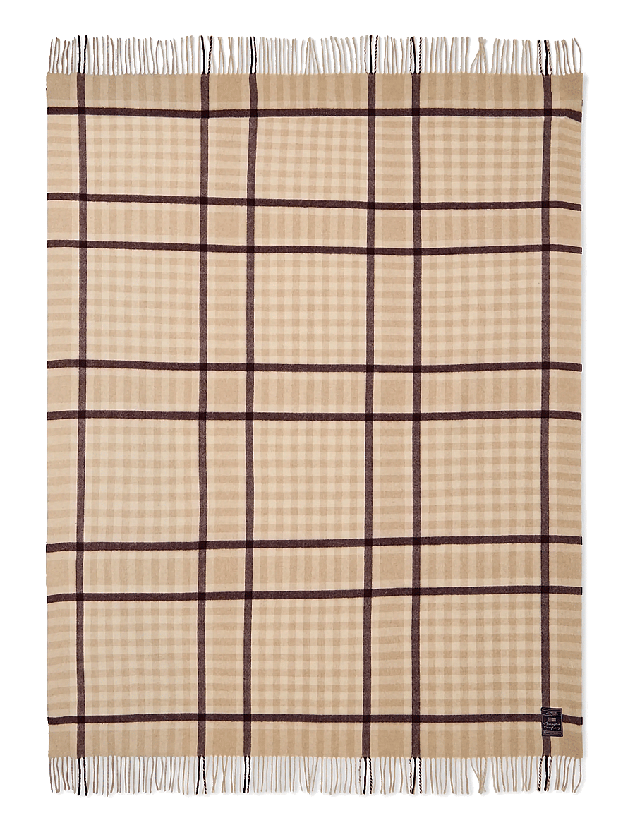 Lexington Home - Checked Recycled Wool Throw - decken - beige/fig - 1