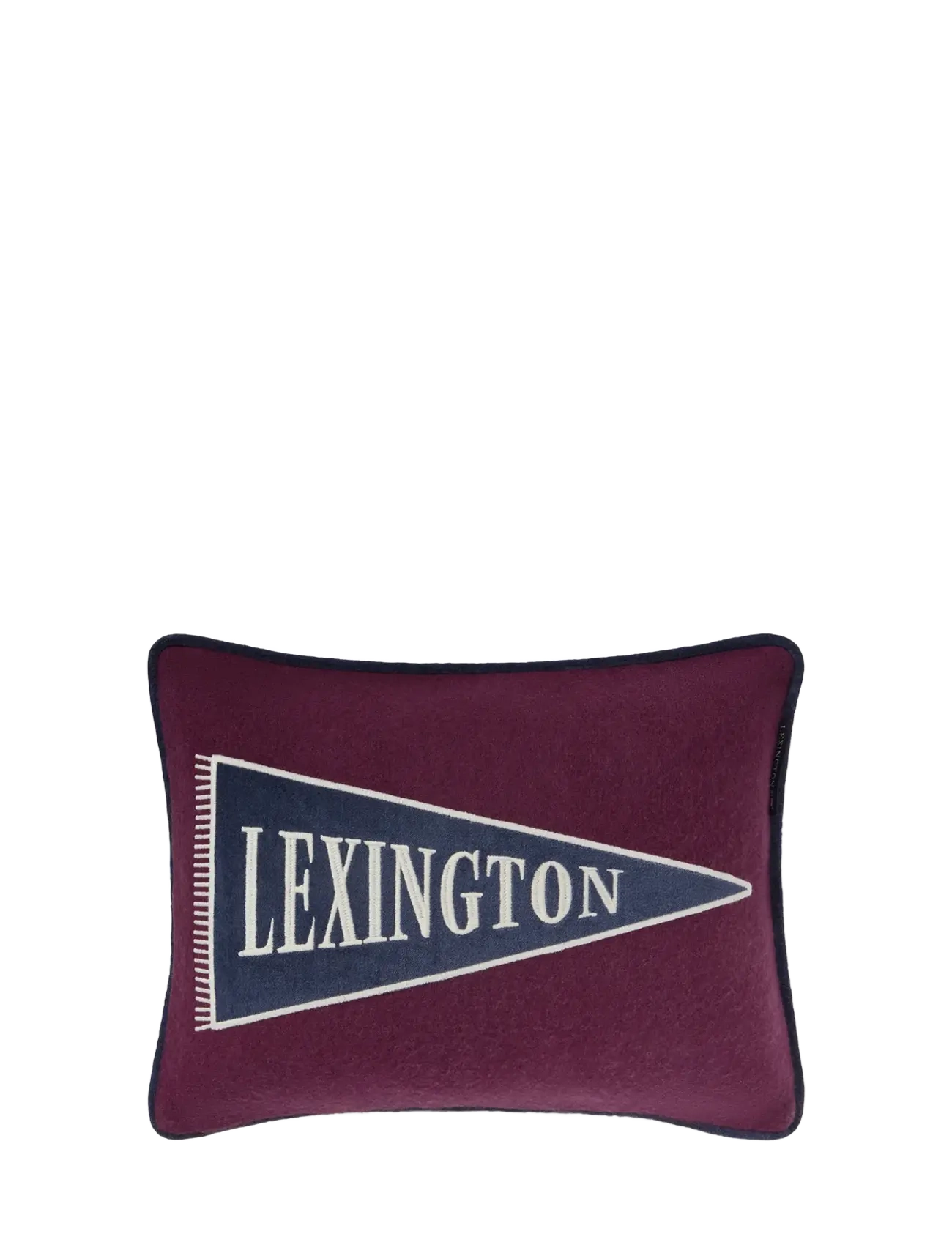 Lexington Home Flag Logo Wool Mix Patch 40x30 Pillow - Kissen - FIG/DK BLUE/LT BEIGE / burgundy
