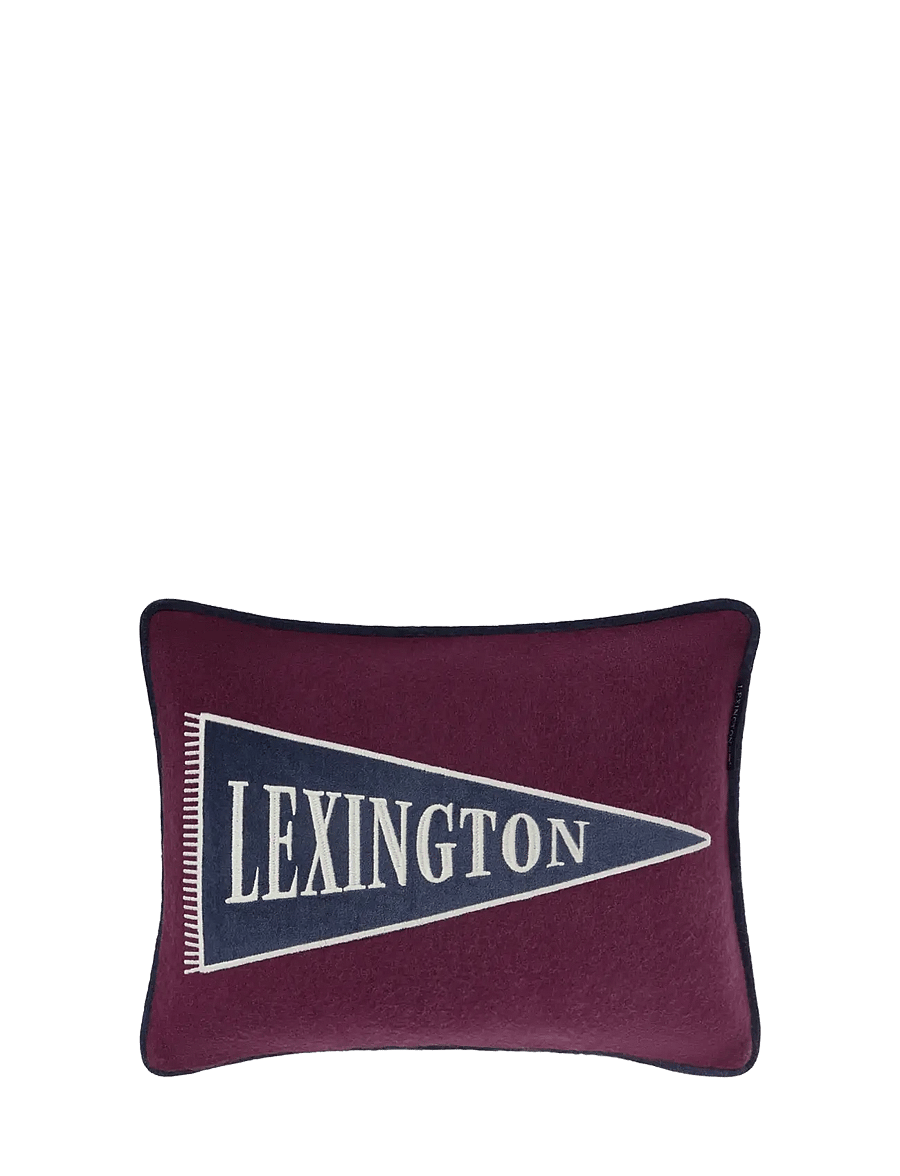 Lexington Home - Flag Logo Wool Mix Patch 40x30 Pillow - kissen - fig/dk blue/lt beige - 1