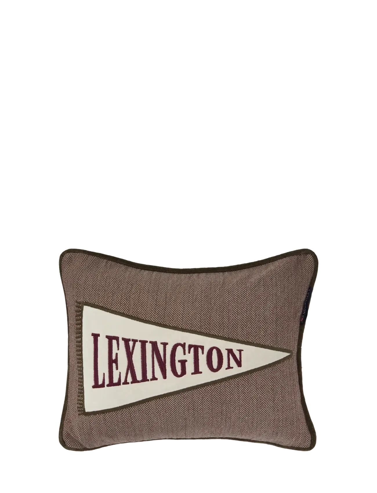 Lexington Home Flag Logo Organic Cotton Tweed 40x30 Pillow - Kissen - BEIGE/LT BEIGE/FIG / beige