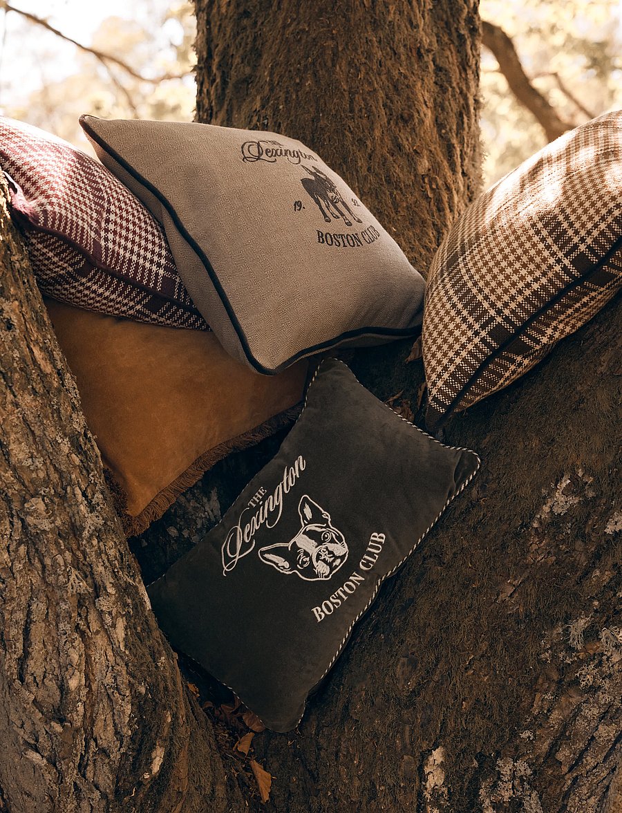 Lexington Home - Flag Logo Organic Cotton Tweed 40x30 Pillow - kissen - beige/lt beige/fig - 0