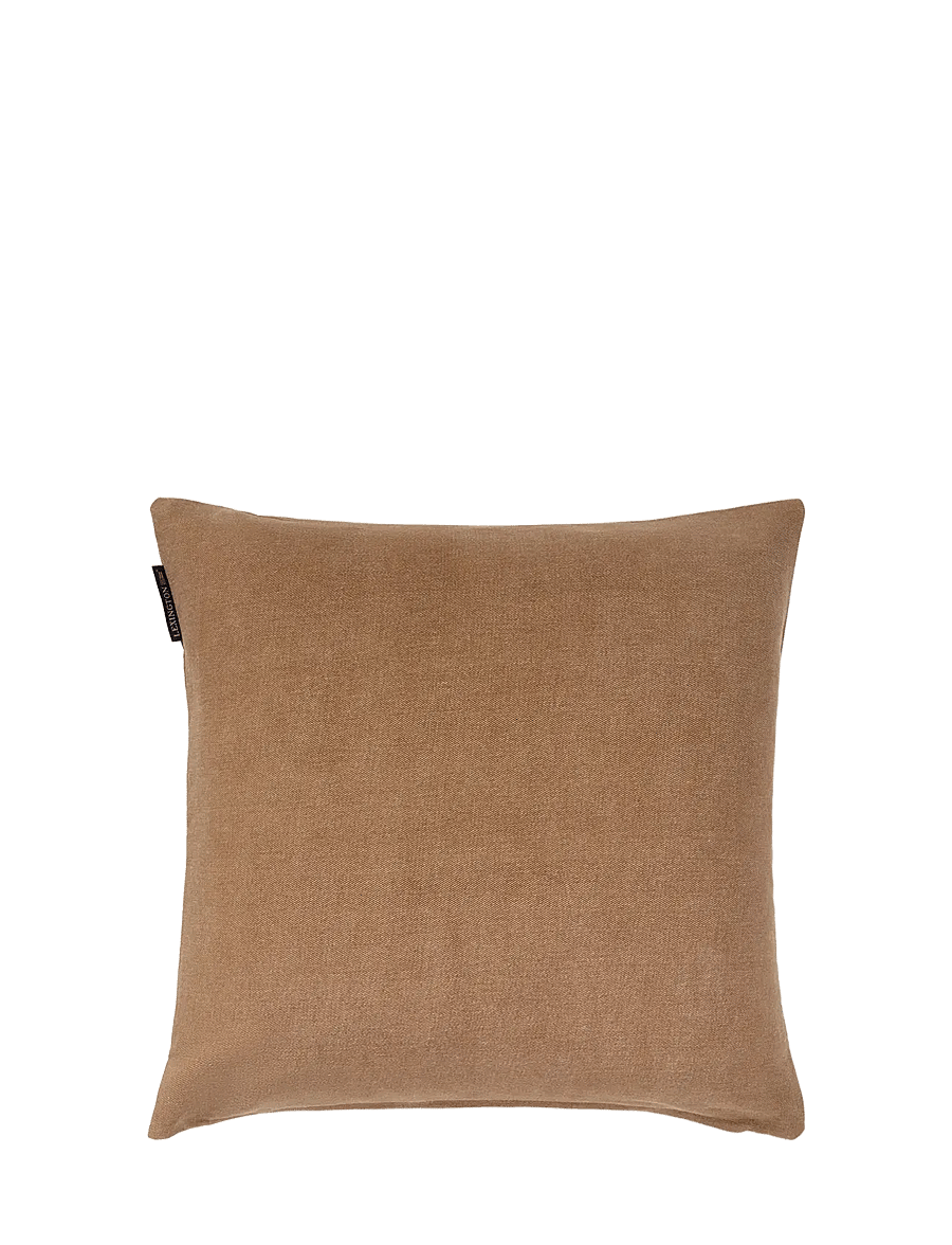 Lexington Home - Logo Washed Organic Cotton Pillow Cover - padjakatted - fudge/lt beige - 1