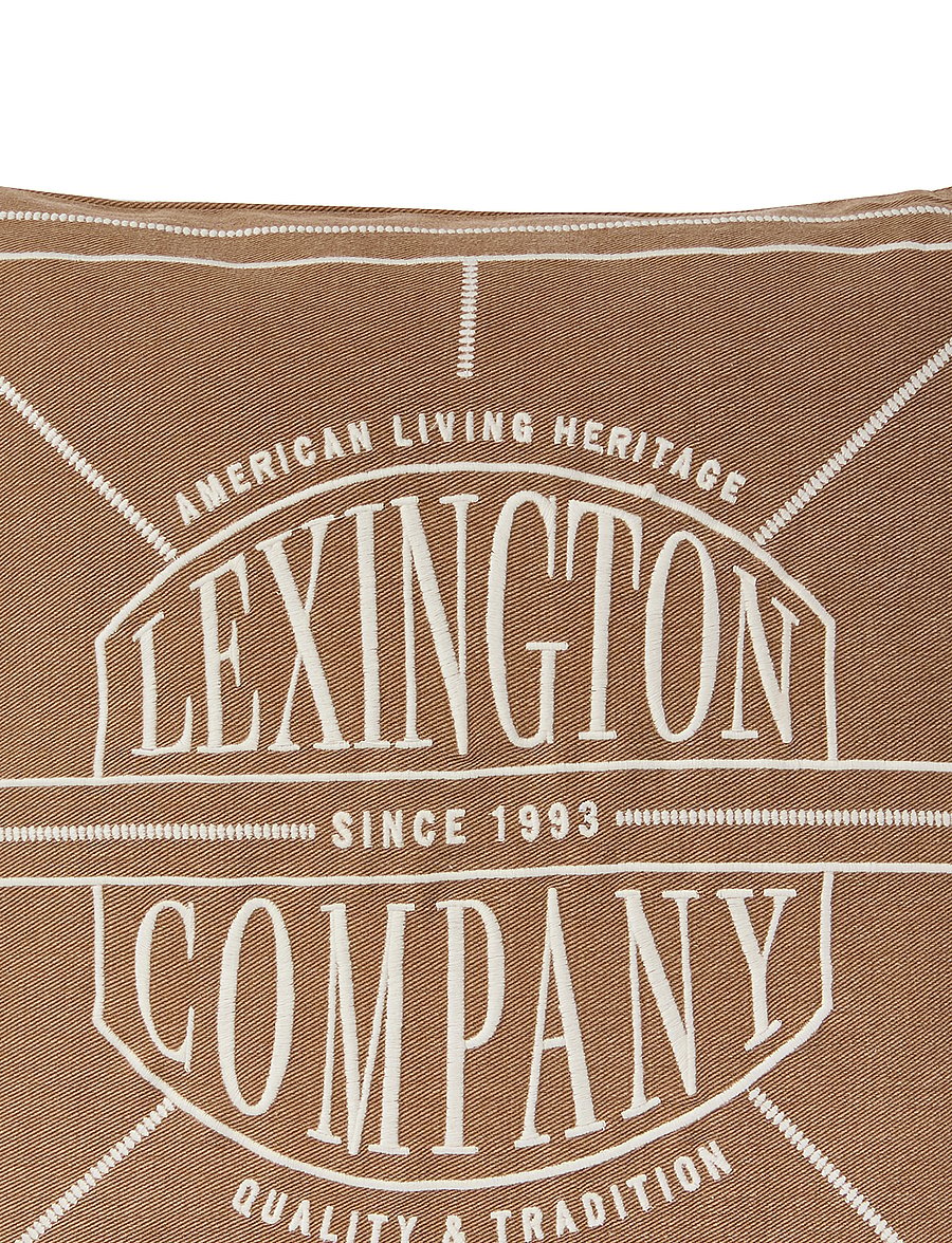 Lexington Home - Logo Washed Organic Cotton Pillow Cover - padjakatted - fudge/lt beige - 2