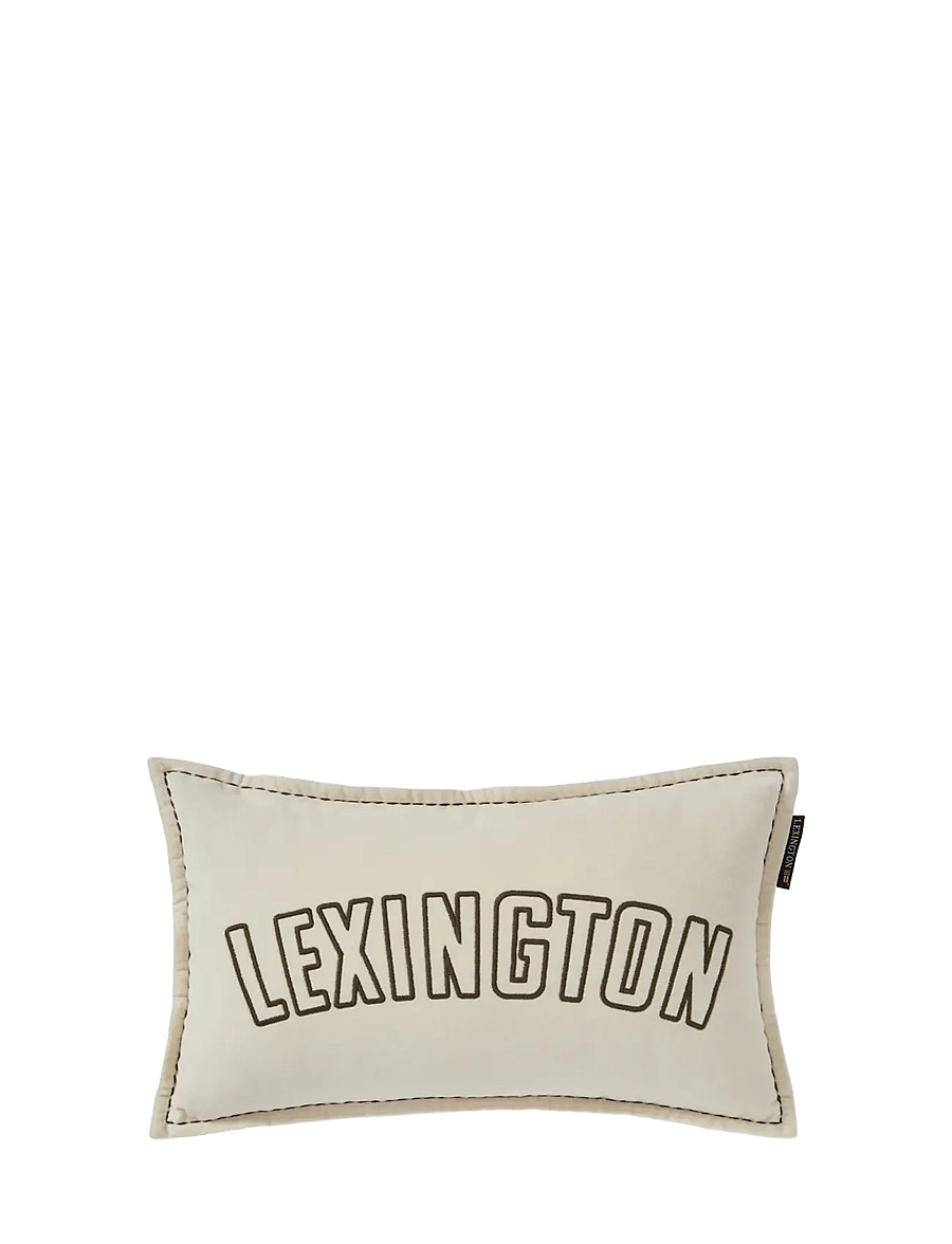 Lexington Home - Text Logo Organic Cotton Velvet 50x30 Pillow - kissen - lt beige/olive - 0