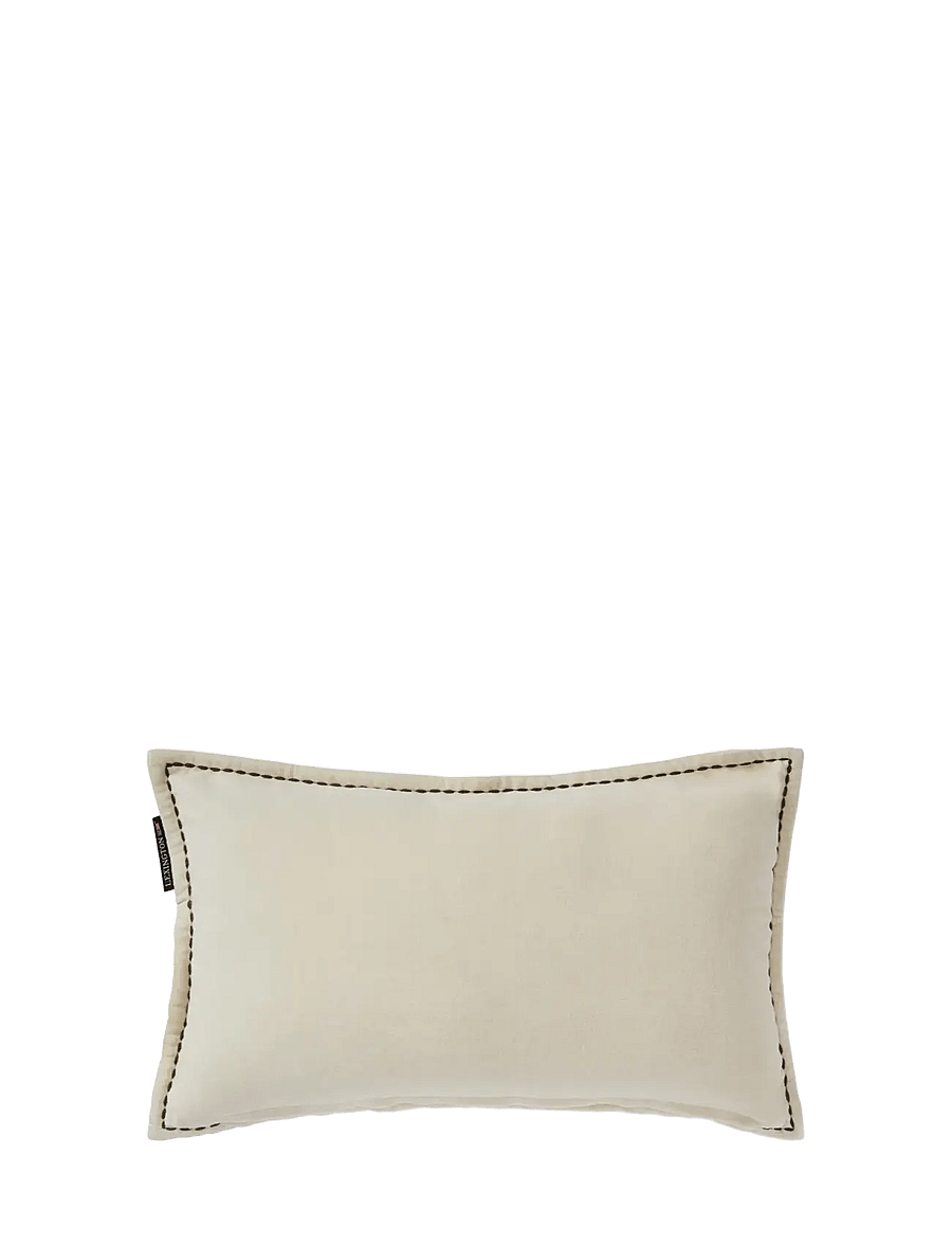 Lexington Home - Text Logo Organic Cotton Velvet 50x30 Pillow - kissen - lt beige/olive - 1
