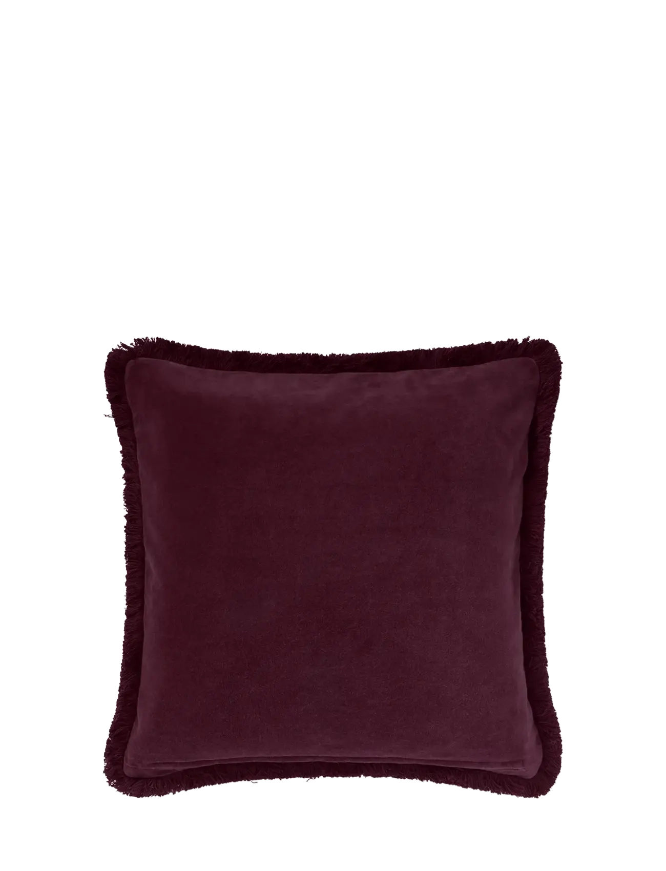 Lexington Home Fringe Organic Cotton Velvet Pillow Cover - Cushion covers - FIG / burgundy