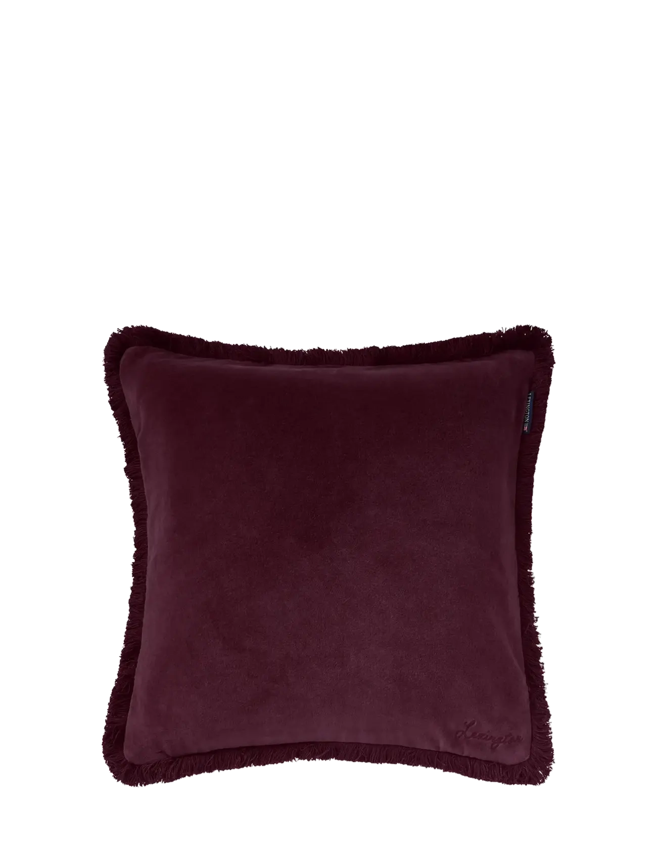 Lexington Home - Fringe Organic Cotton Velvet Pillow Cover - cushion covers - fig - 1