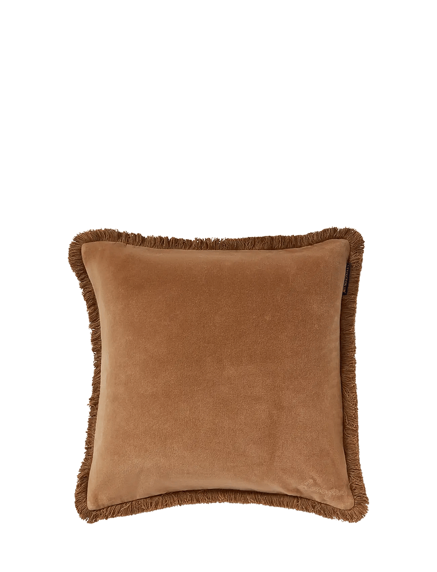 Lexington Home - Fringe Organic Cotton Velvet Pillow Cover - kissenbezüge - fudge - 1