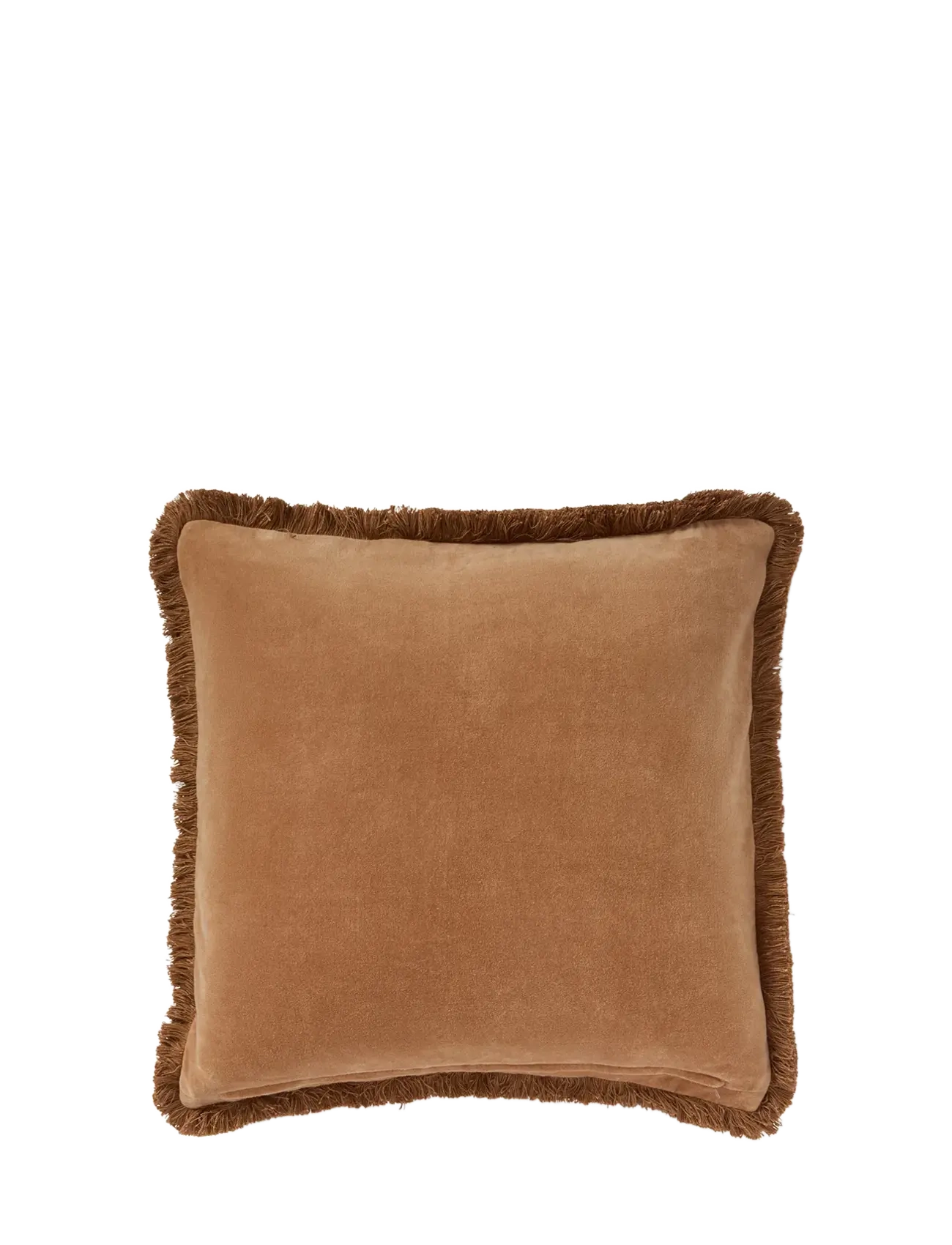 Lexington Home - Fringe Organic Cotton Velvet Pillow Cover - cushion covers - fudge - 2