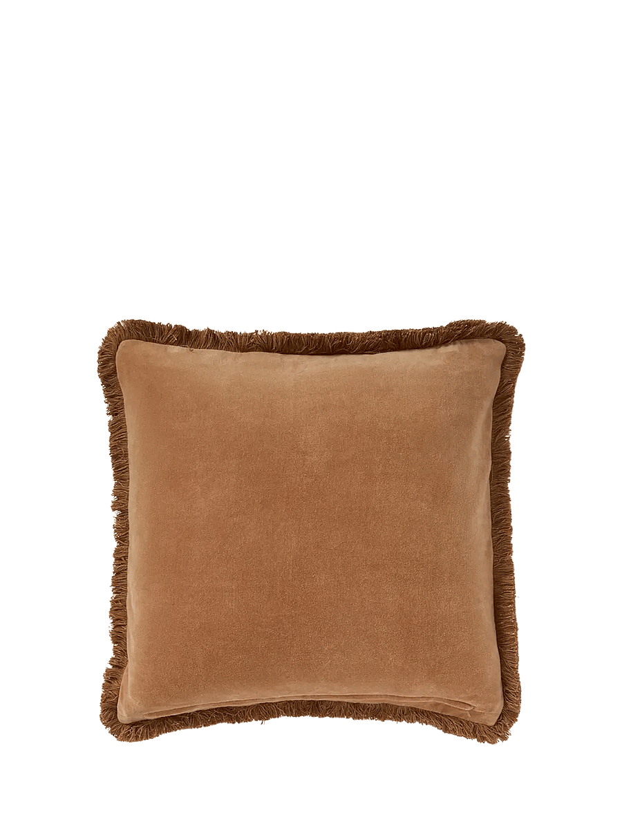 Lexington Home - Fringe Organic Cotton Velvet Pillow Cover - kissenbezüge - fudge - 2