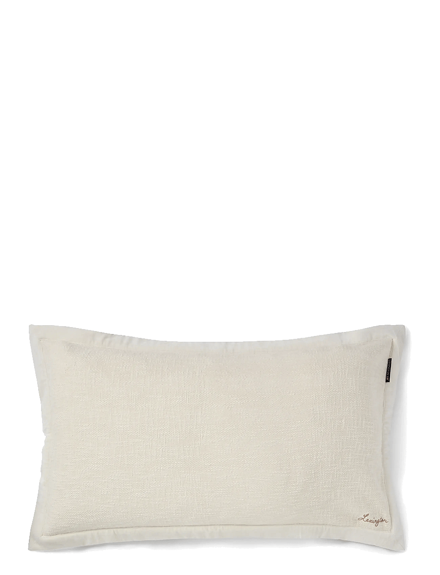 Lexington Home - Herringbone Organic Cotton 90x50 Pillow Cover - padjakatted - lt beige - 0