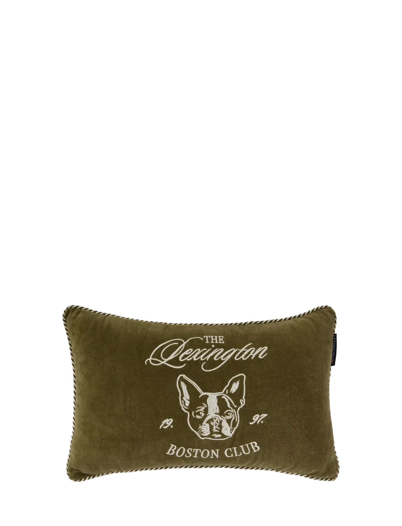 Lexington Home Boston Club Organic Cotton Velvet 50x30 Pillow - Kissen - OLIVE/LT BEIGE / khaki/green