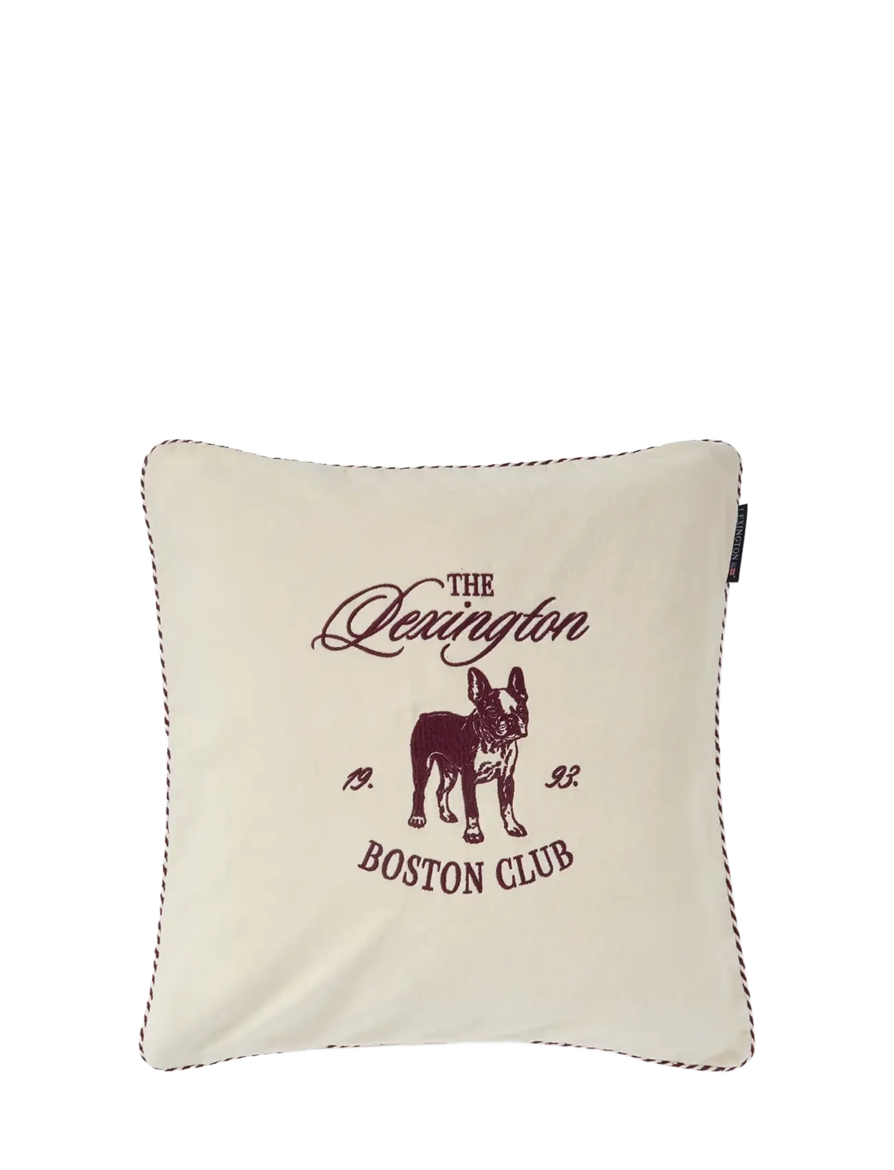 Lexington Home Boston Club Organic Cotton Velvet Pillow Cover - Pudebetræk - LT BEIGE/FIG / beige