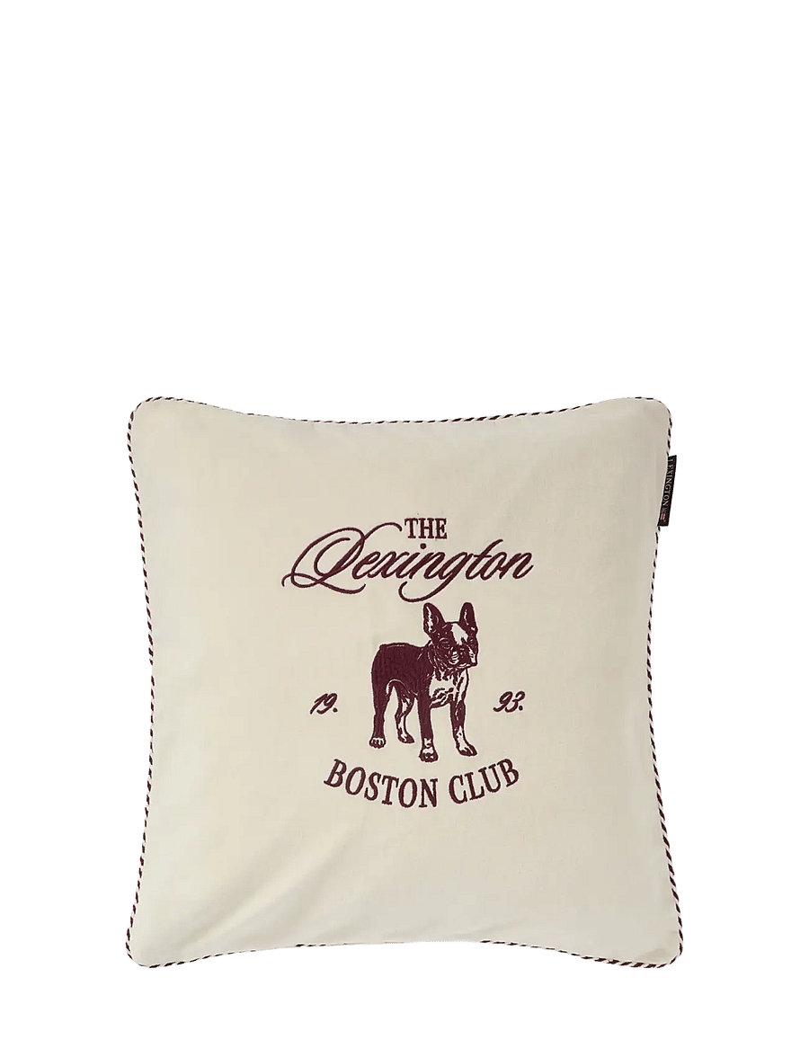Lexington Home - Boston Club Organic Cotton Velvet Pillow Cover - padjakatted - lt beige/fig - 1