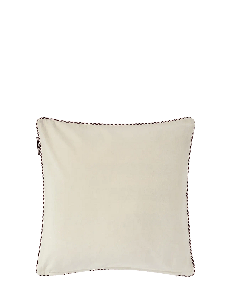 Lexington Home - Boston Club Organic Cotton Velvet Pillow Cover - padjakatted - lt beige/fig - 2