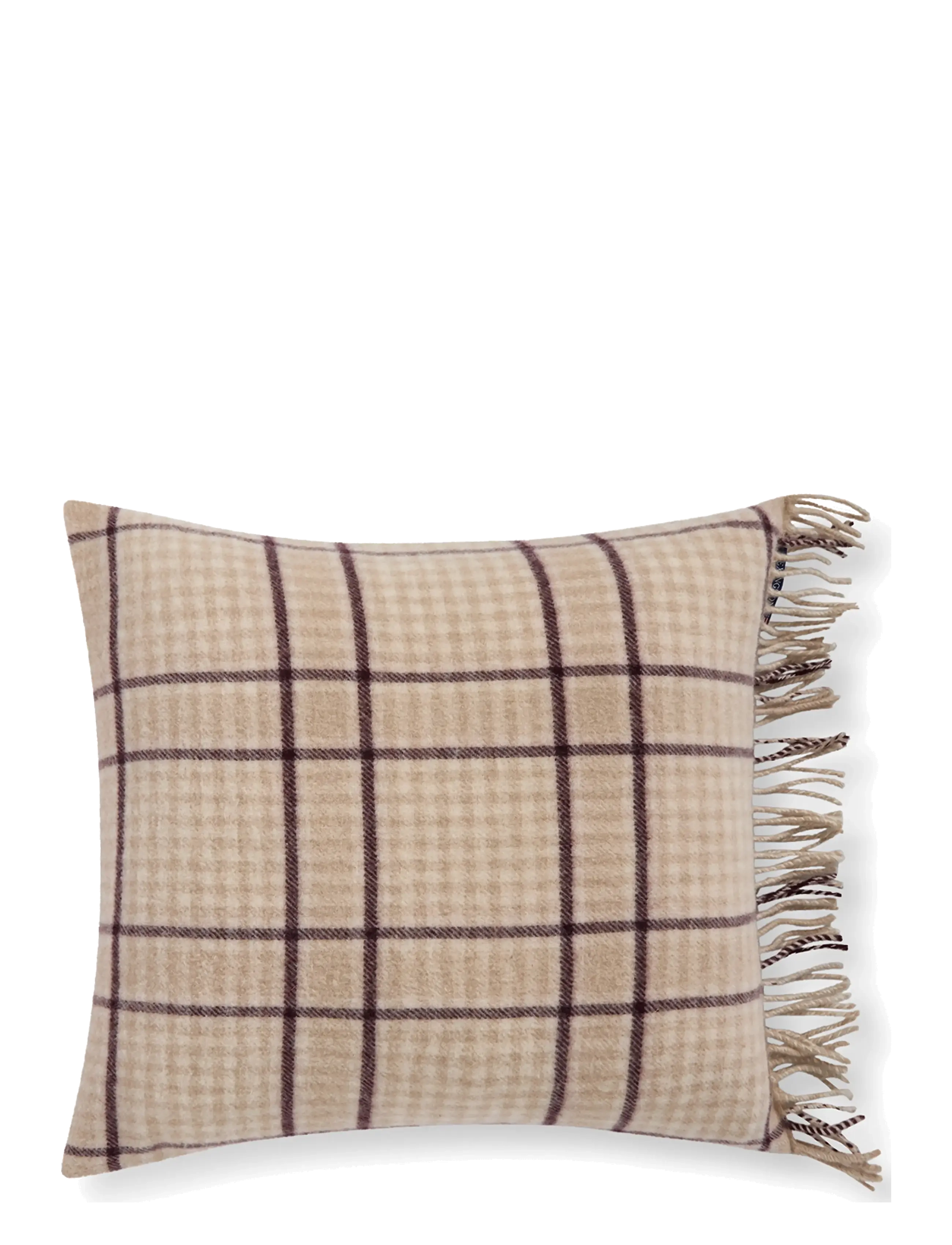 Lexington Home Checked Recycled Wool Pillow Cover - Pudebetræk - BEIGE/FIG / beige