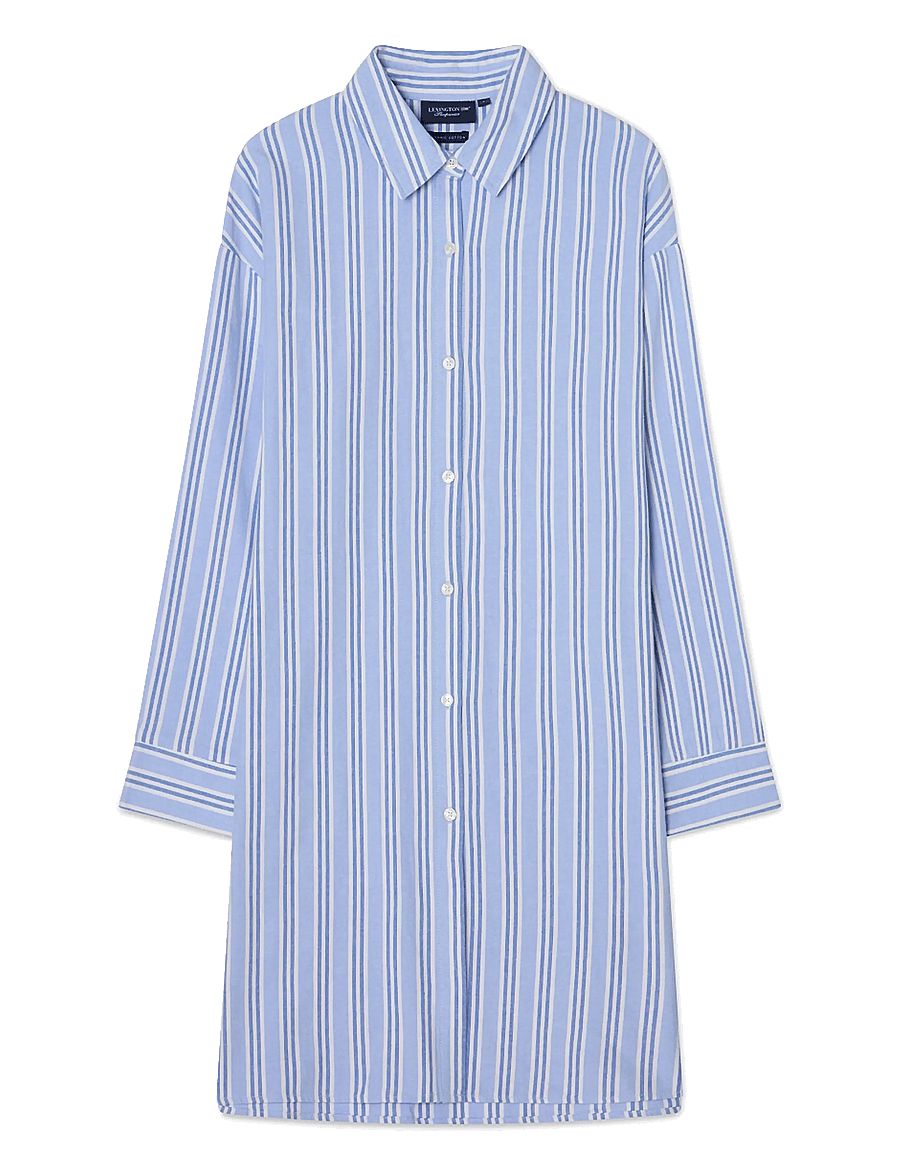 Lexington Home - Flannel Nightshirt - nachthemden - blue/white stripe - 0