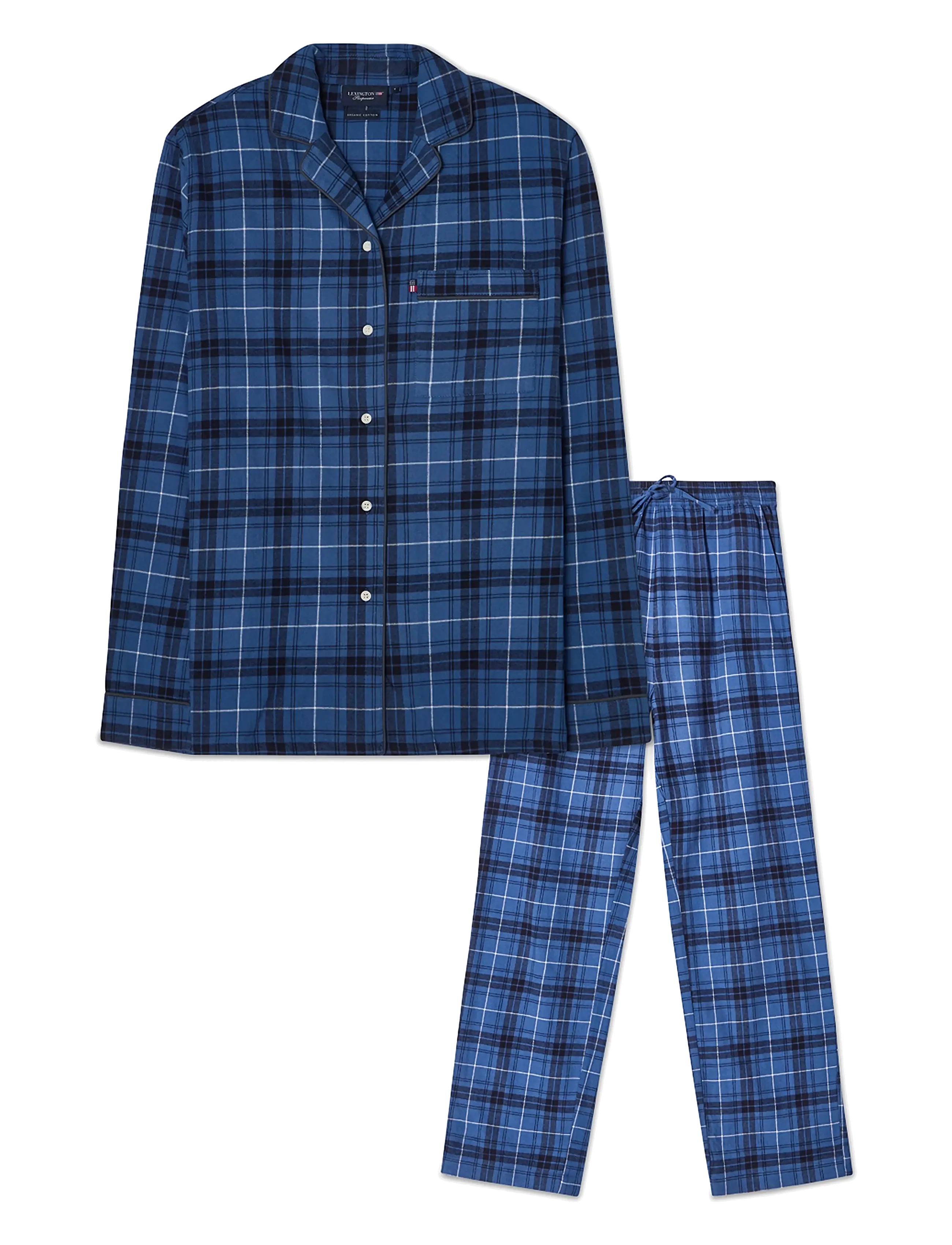 Lexington Home Organic Cotton Flannel Pajama  Set - Nattøj sæt - BLUE/WHITE CHECK / blue
