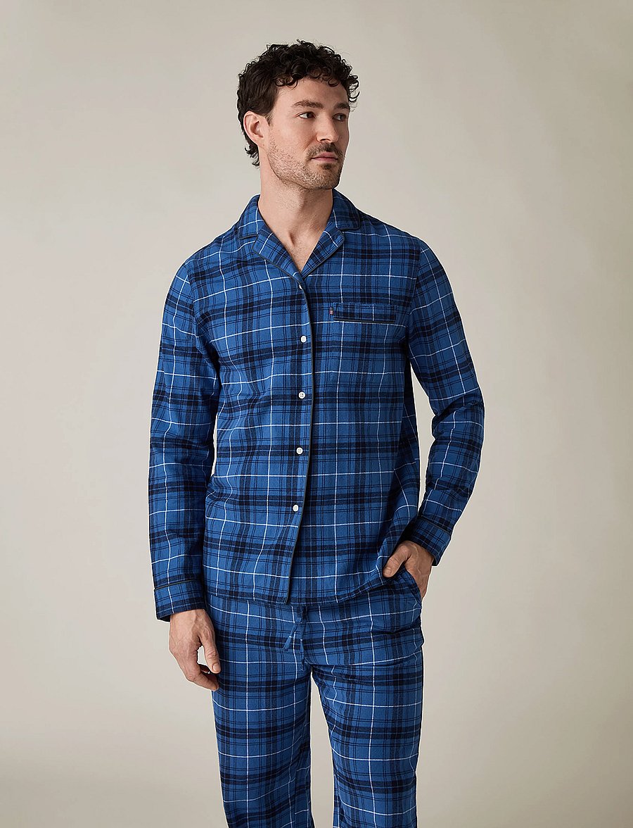 Lexington Home - Organic Cotton Flannel Pajama Set - pyjamasets - blue/white check - 0