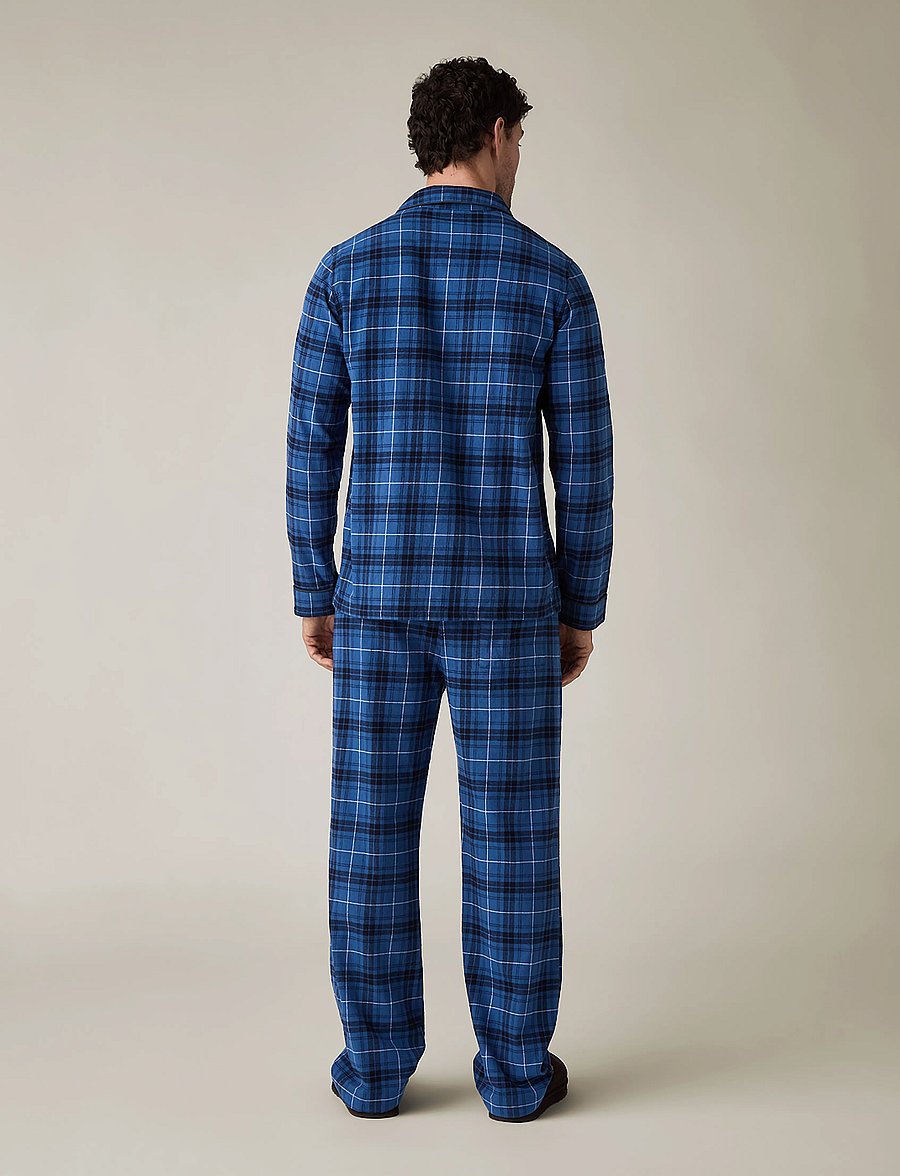 Lexington Home - Organic Cotton Flannel Pajama Set - pyjamasets - blue/white check - 2