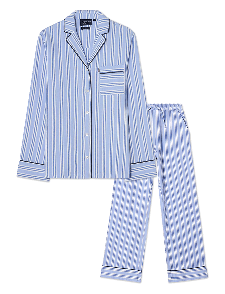 Lexington Home - Flannel Pajama Set - pyjamas - blue/white stripe - 0