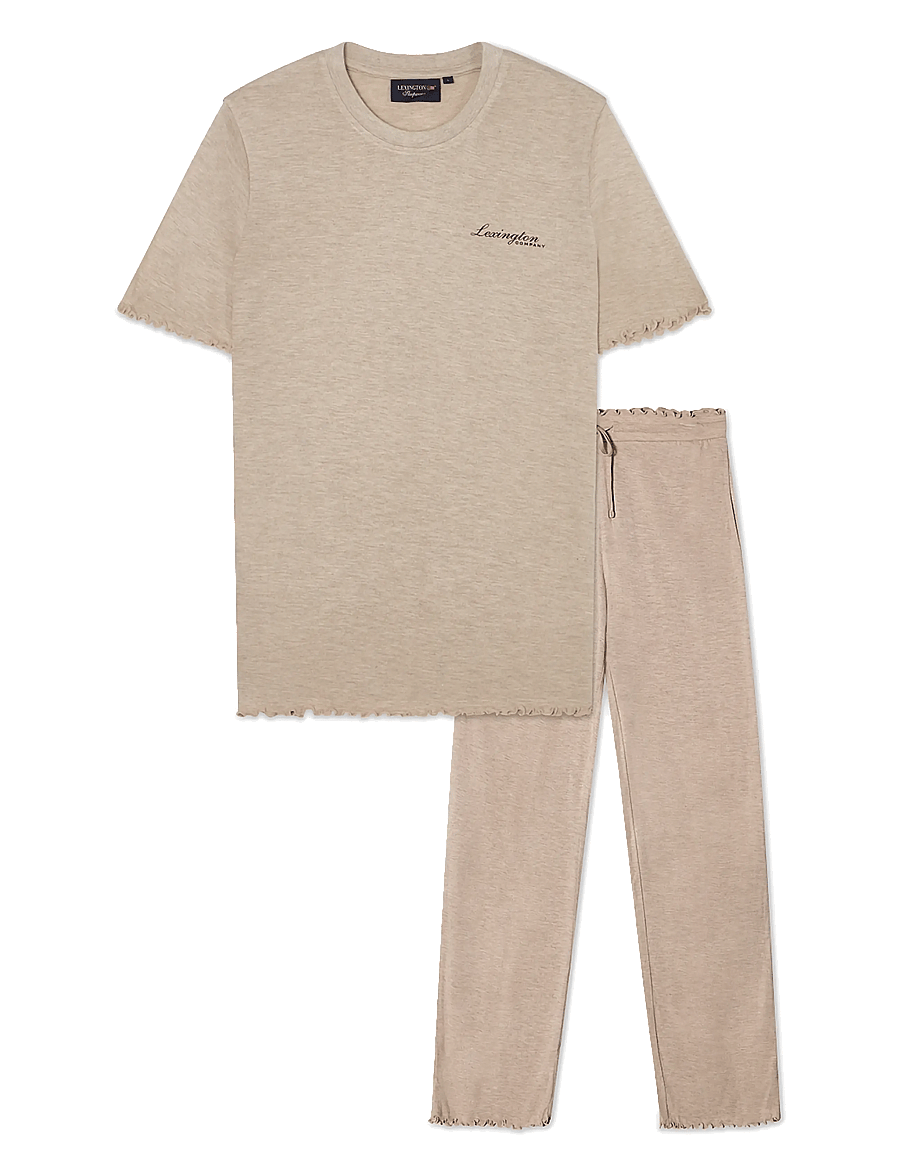 Lexington Home - Jersey Short Sleeve Pajama Set - light beige melange - 1