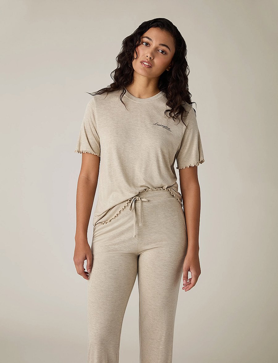 Lexington Home - Jersey Short Sleeve Pajama Set - light beige melange - 2
