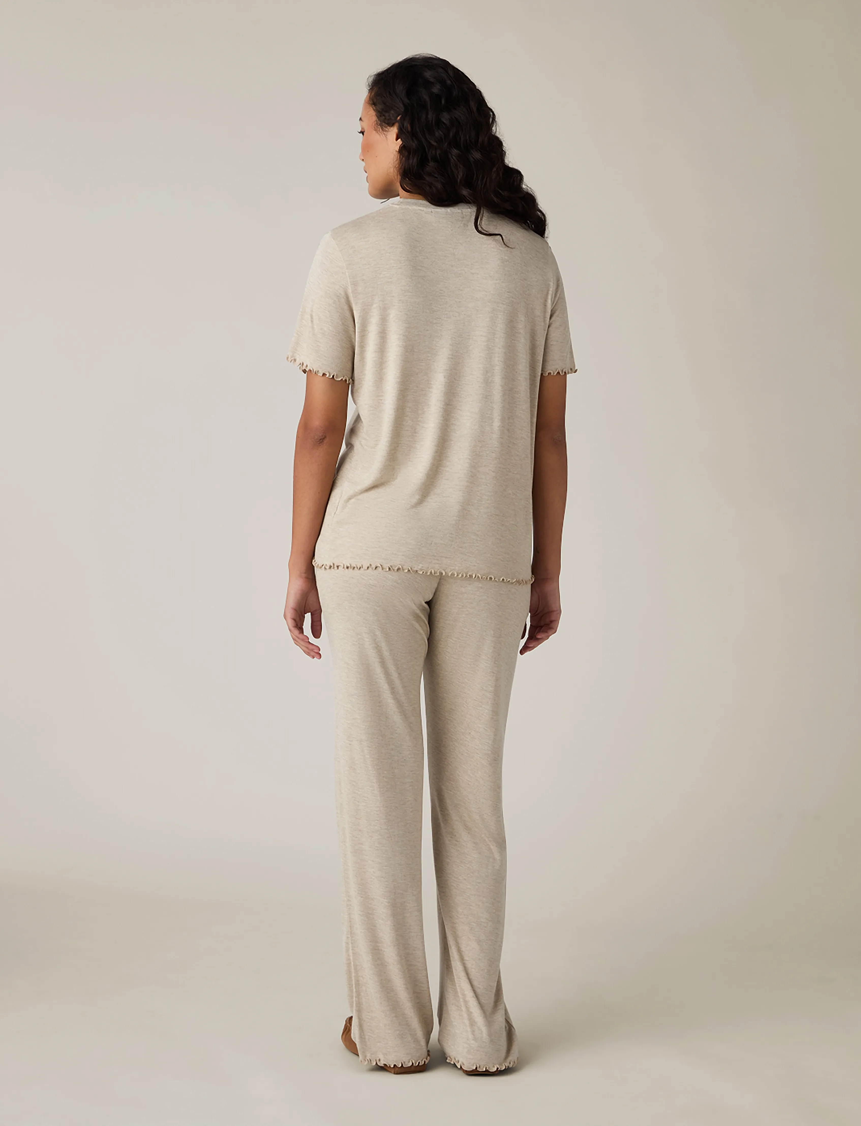 Lexington Home - Jersey Short Sleeve Pajama Set - light beige melange - 3
