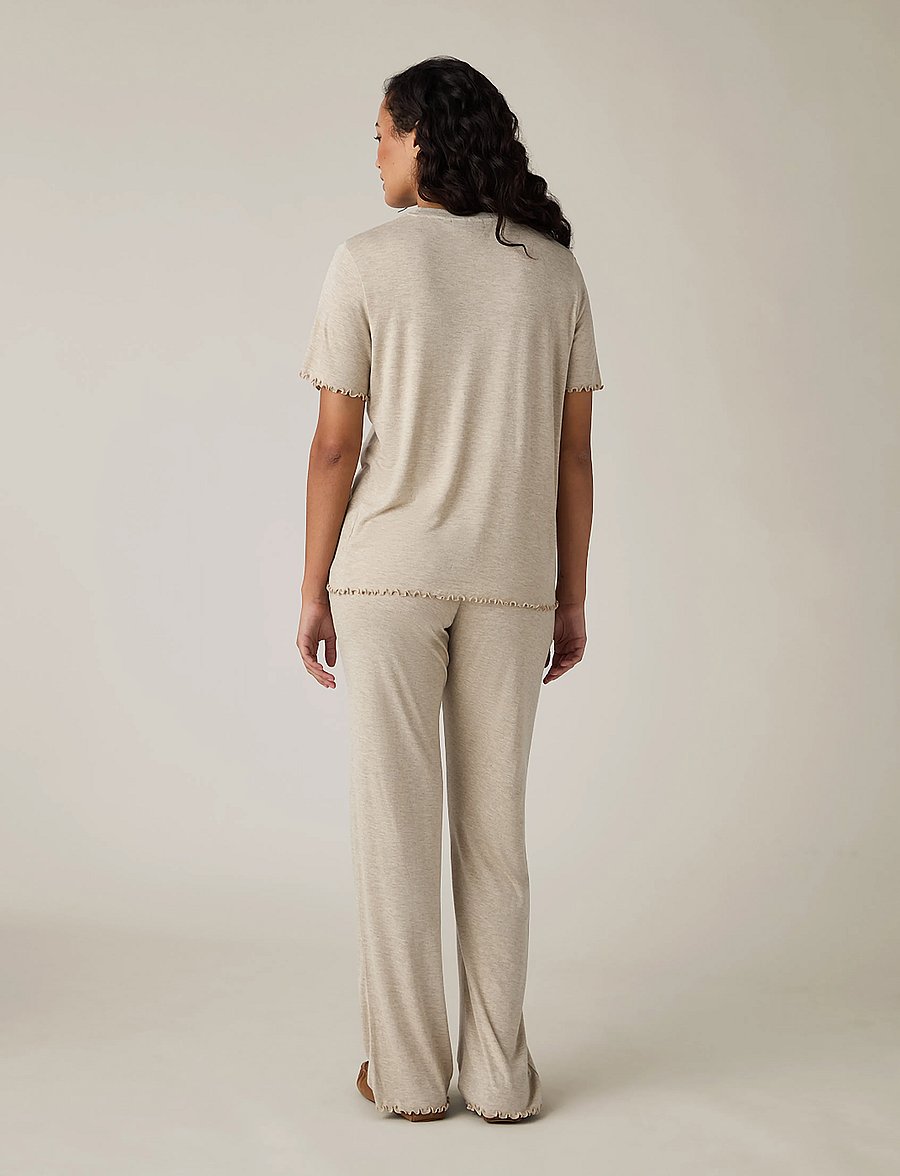 Lexington Home - Jersey Short Sleeve Pajama Set - light beige melange - 3