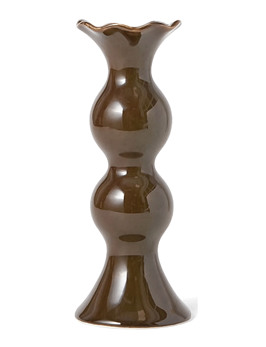 Lexington Home - Stoneware Wavy Candle Holder - küünlajalad - brown olive - 1