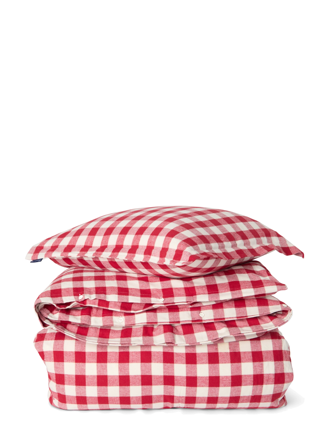 Lexington Home Red/Lt Beige Checked Cotton Flannel Bed Set - Lexington Clothing - RED/LT BEIGE / red