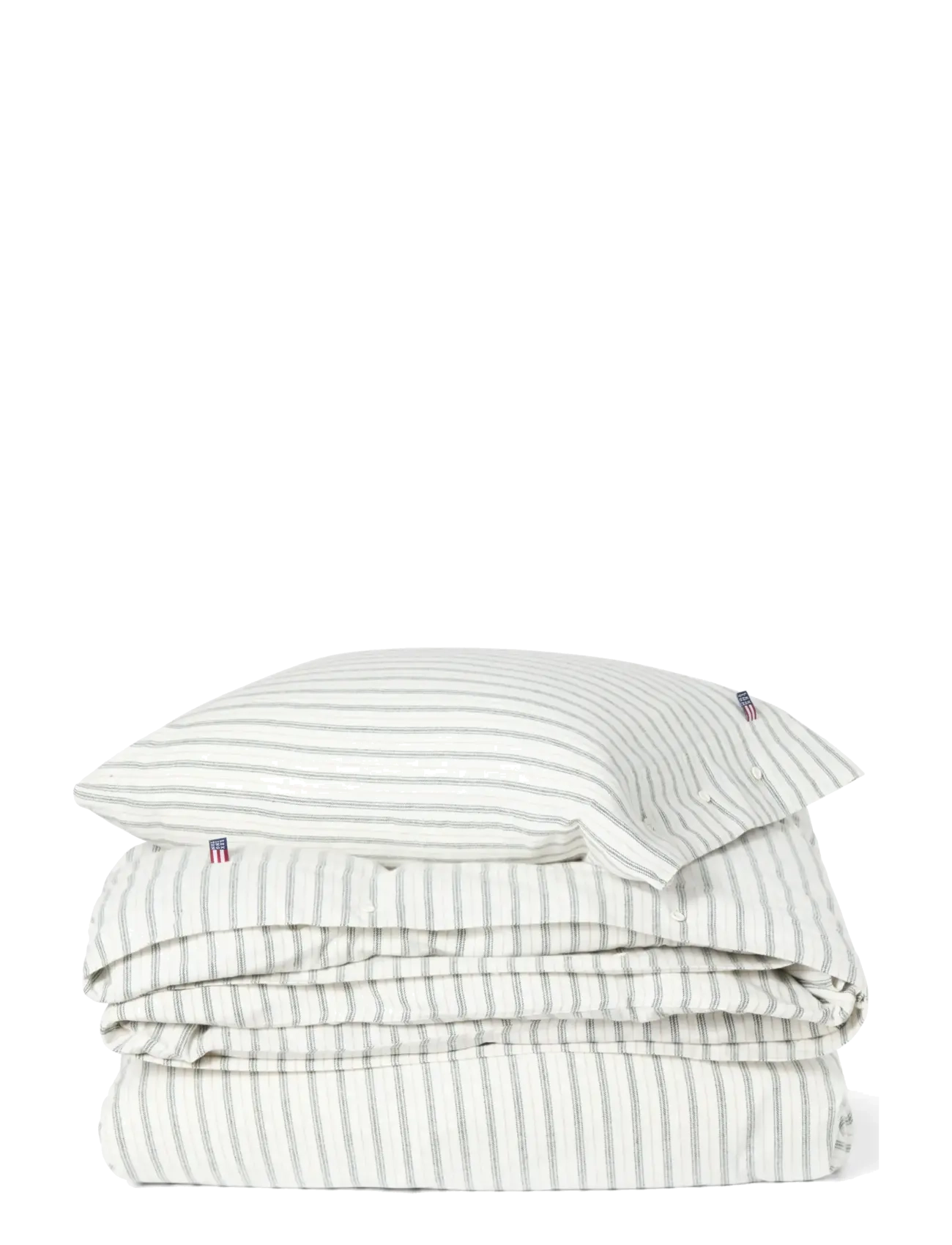 Lexington Home White/Green/Beige Stripe Cotton Flannel Bed Set - Lexington Clothing - WHITE/GREEN/BEIGE / white