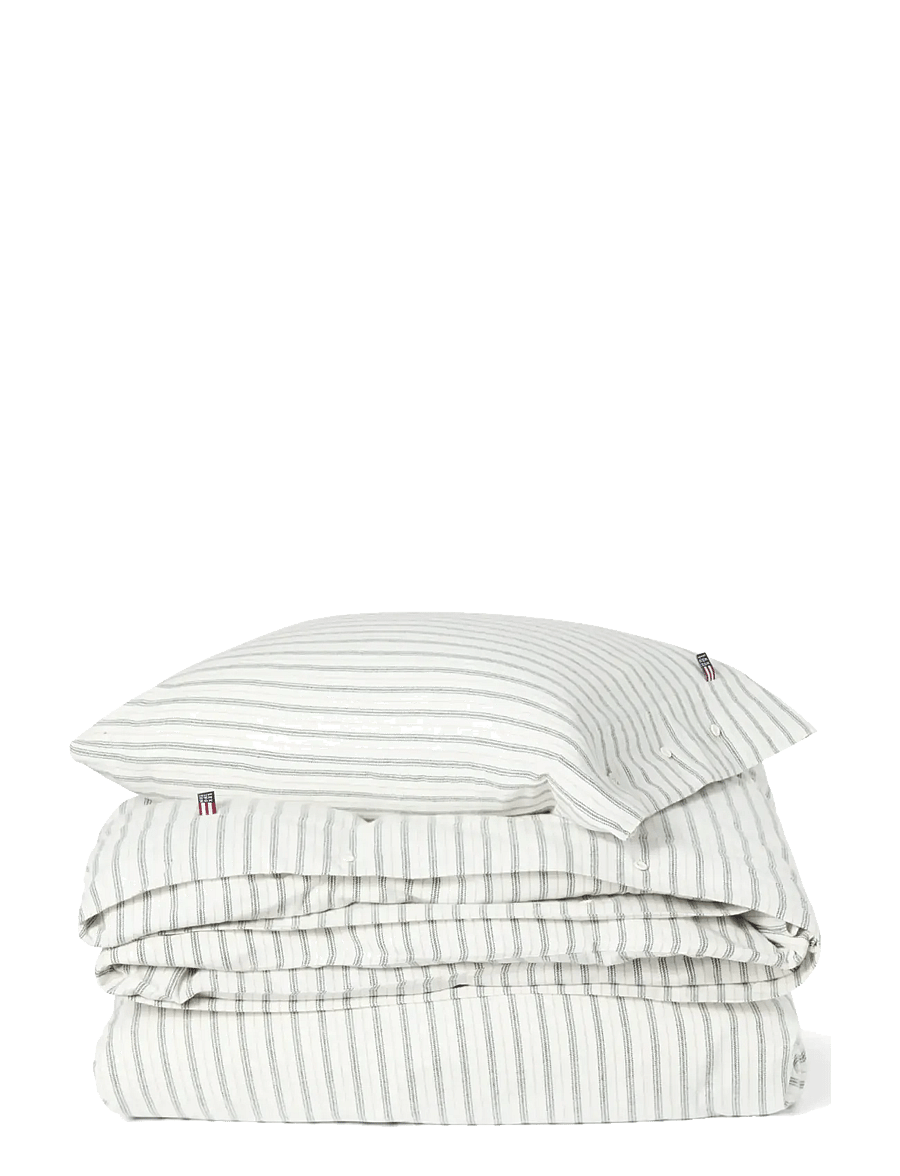 Lexington Home - White/Green/Beige Stripe Cotton Flannel Bed Set - jõulutekstiilid - white/green/beige - 0