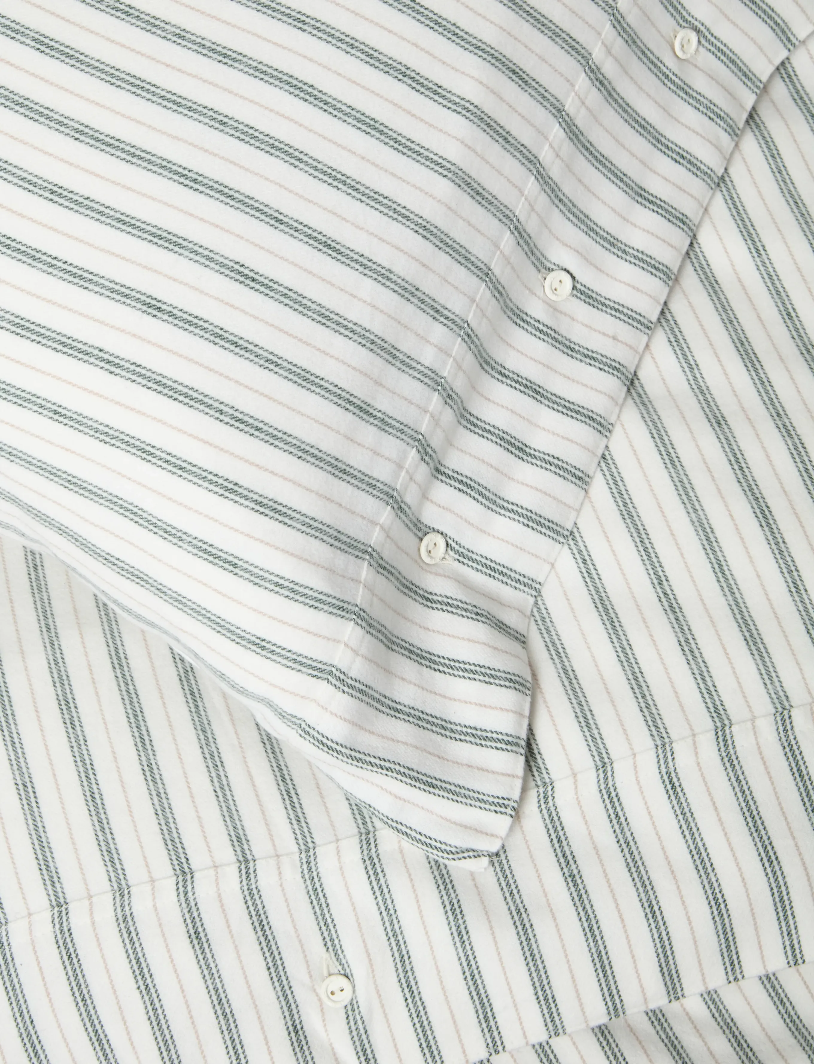 Lexington Home - White/Green/Beige Stripe Cotton Flannel Bed Set - christmas textiles - white/green/beige - 1