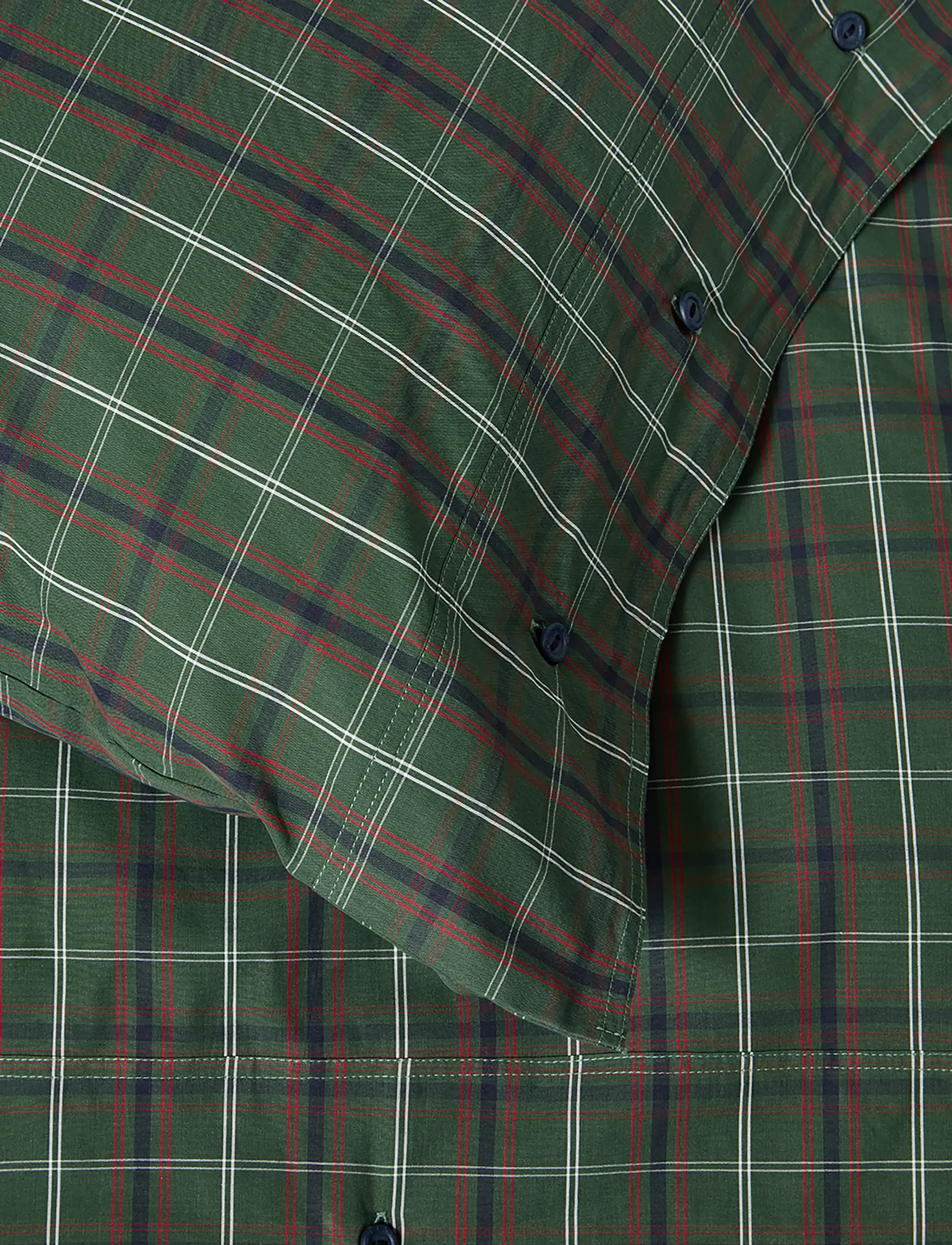 Lexington Home - Green/Navy Checked Cotton Percale Bed Set - christmas textiles - green/navy/white/red - 1