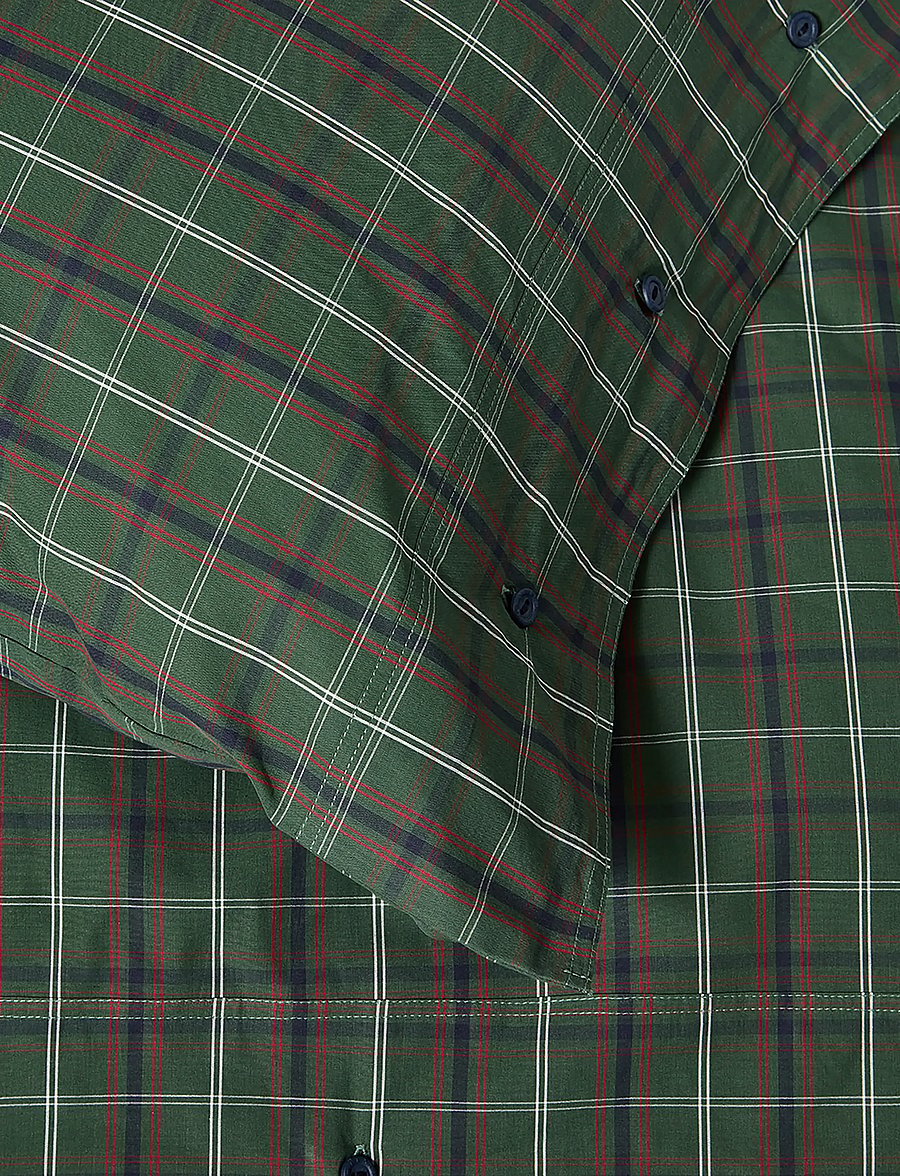 Lexington Home - Green/Navy Checked Cotton Percale Bed Set - weihnachtstextilien - green/navy/white/red - 1