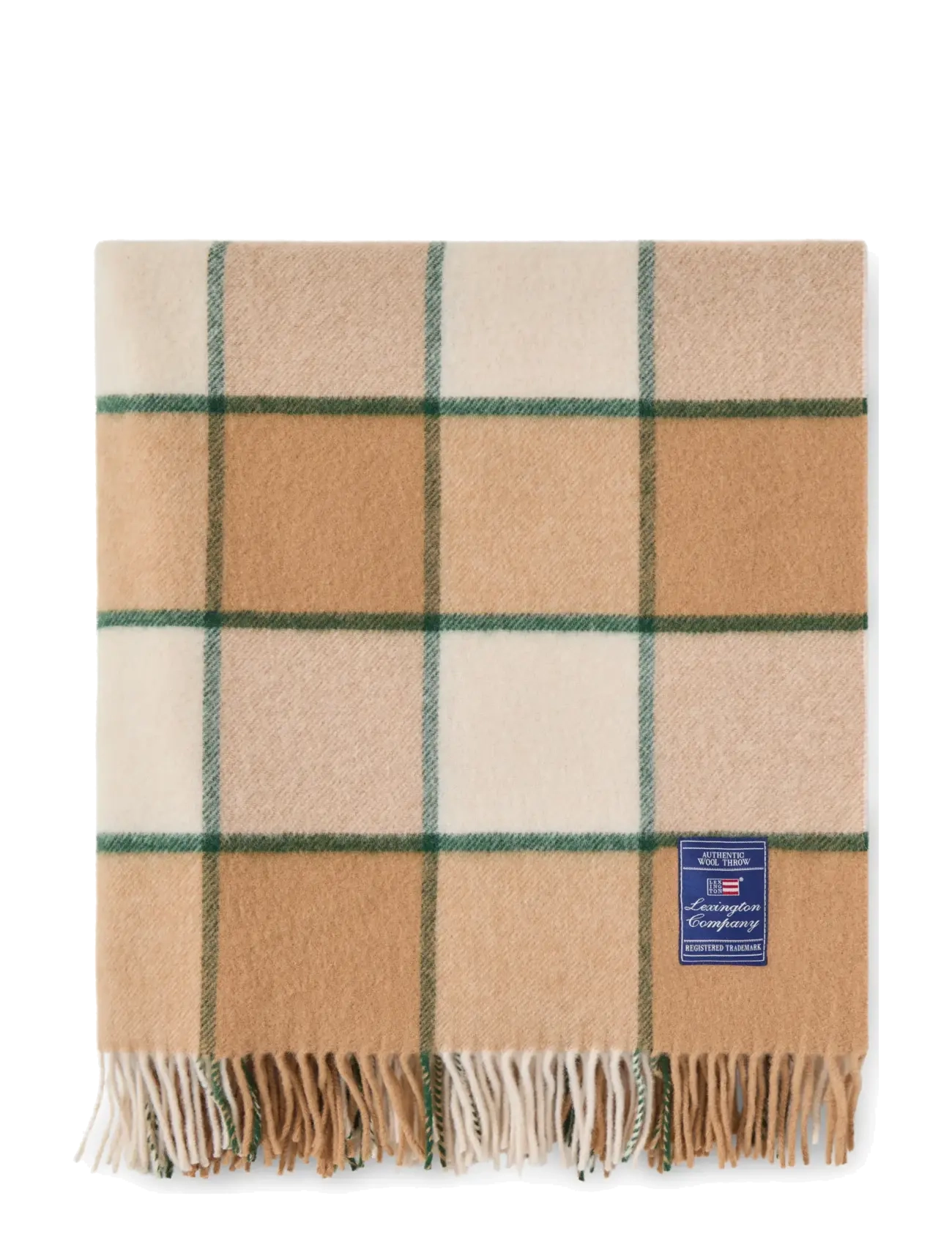 Lexington Home Checked Recycled Wool Throw - Textilien - BEIGE/LT BEIGE/GREEN / beige