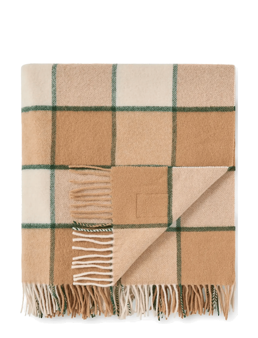 Lexington Home - Checked Recycled Wool Throw - beige/lt beige/green - 1