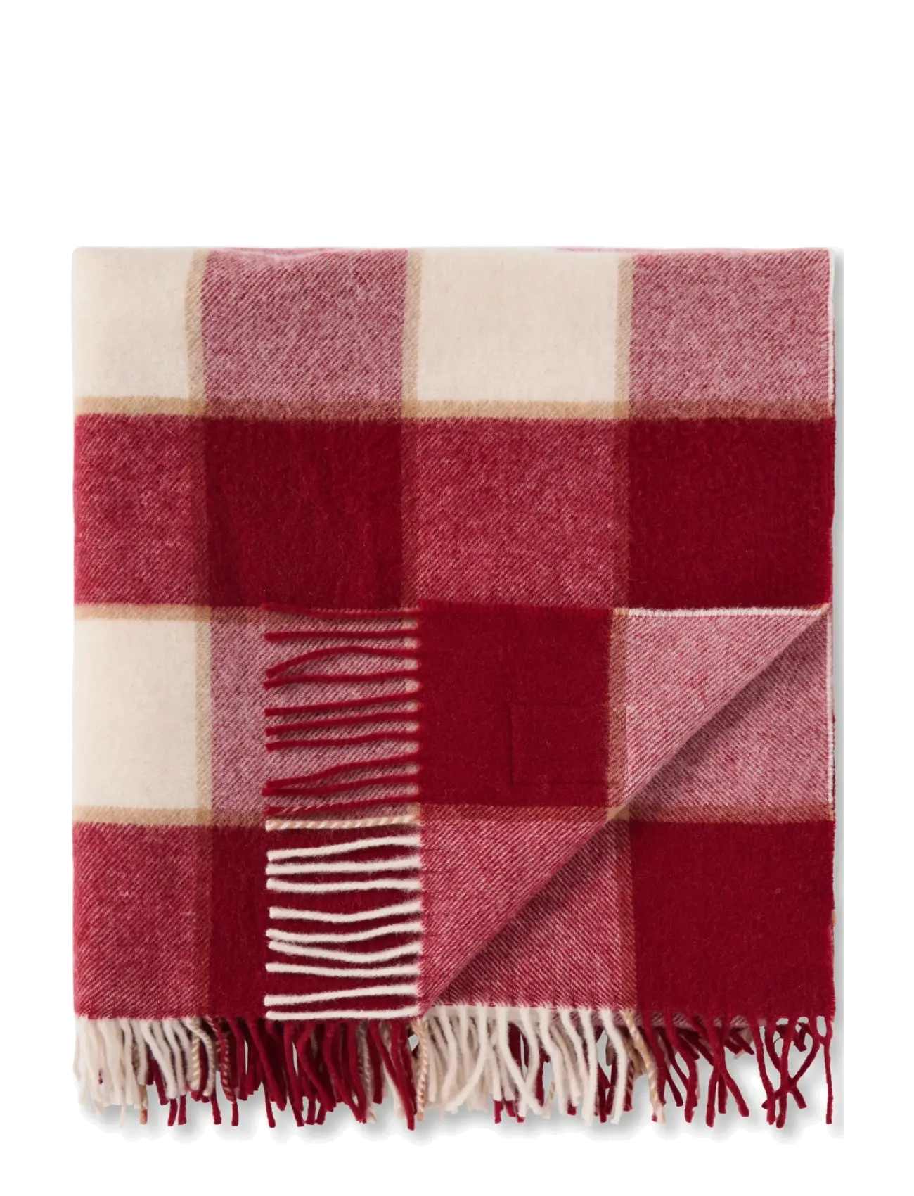 Lexington Home - Checked Recycled Wool Throw - red/lt beige/beige - 1