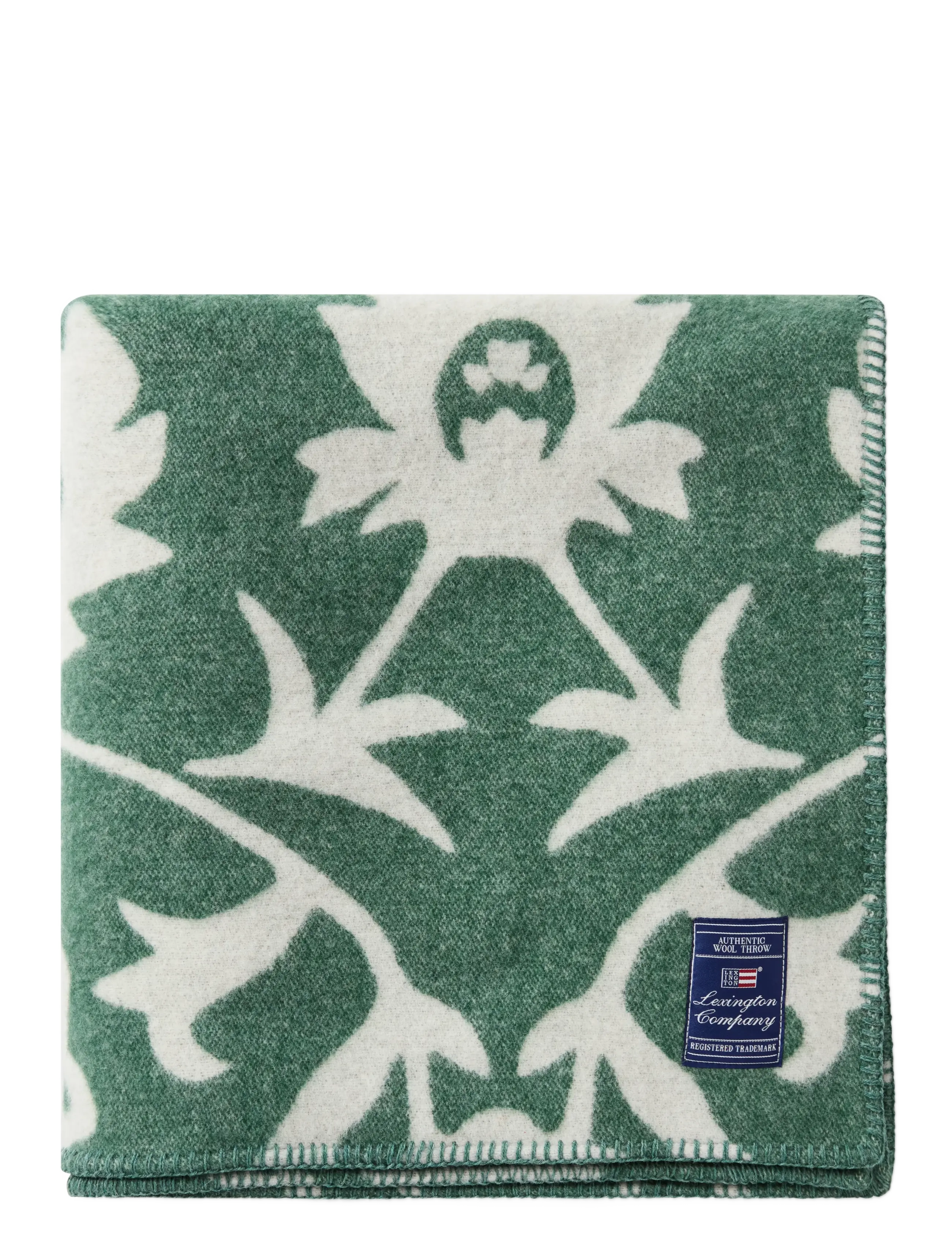 Lexington Home Flower Jacquard Recycled Throw - Textilien - GREEN/LT BEIGE / green